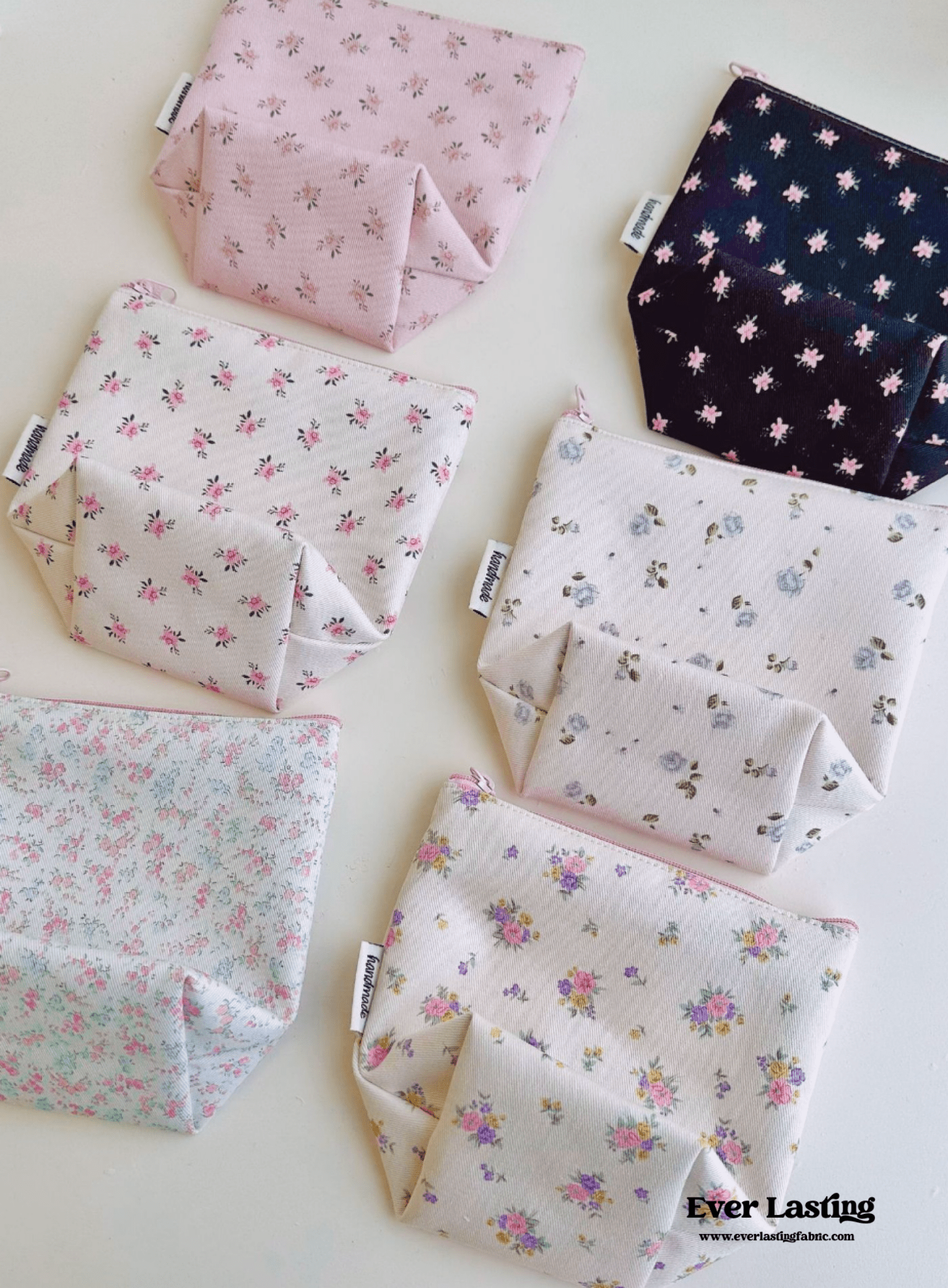 Floral Ribbon Bow Makeup Bag - Ever Lasting