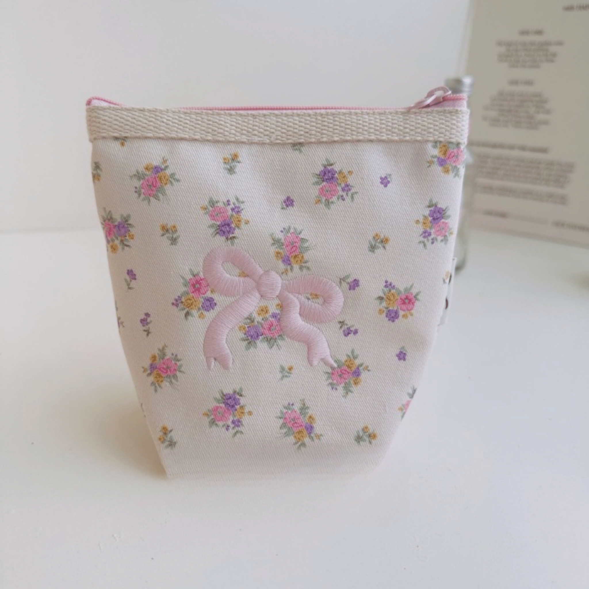 Floral Ribbon Bow Makeup Bag - Ever Lasting