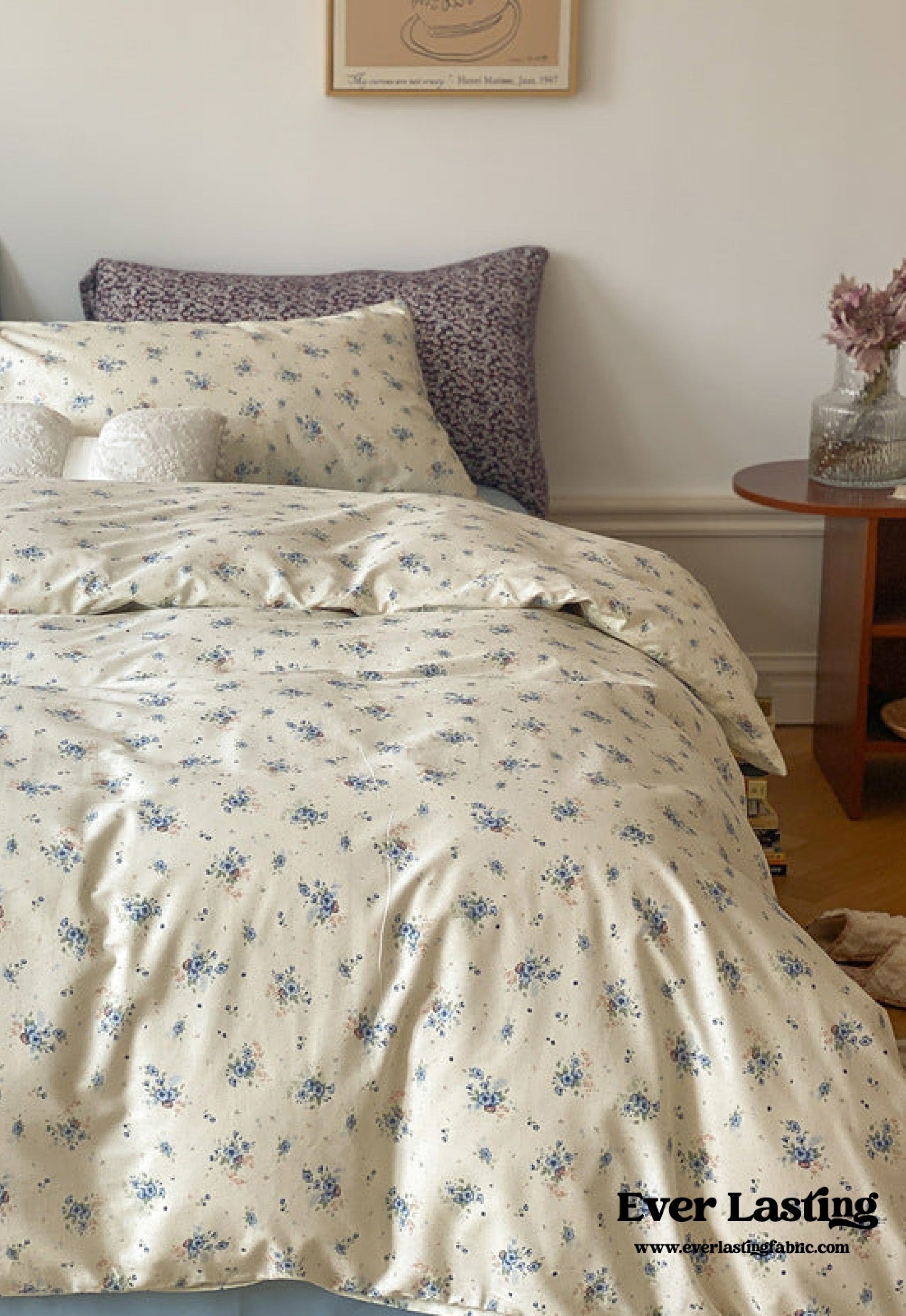 - Ever Lasting - Floral Small Room Bedding Set / Blue - Bedding Set - Ever Lasting