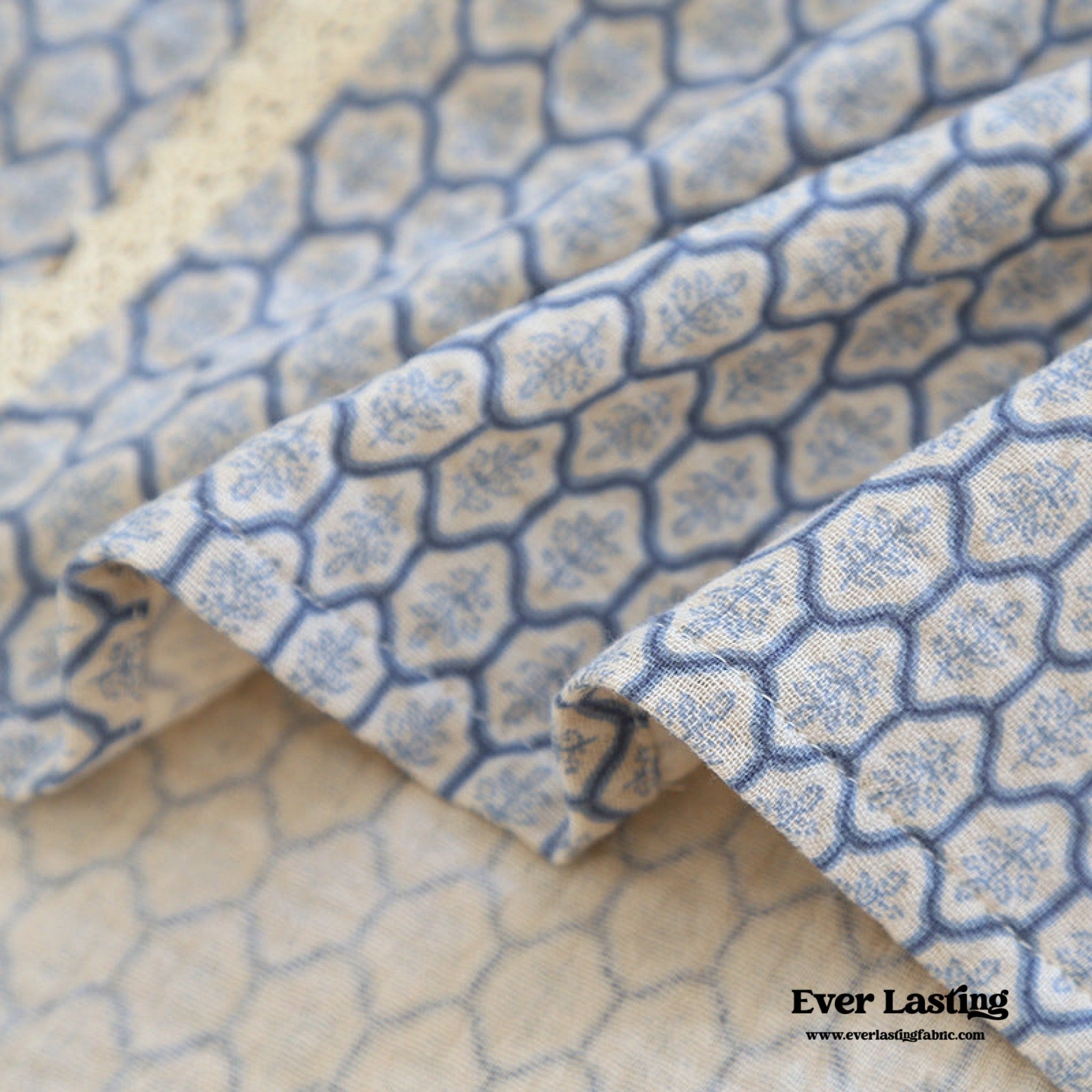 - Ever Lasting - Floral V Tank and Long Pants with Cardigan Cotton Pajama Set / Blue - Pajamas - Ever Lasting