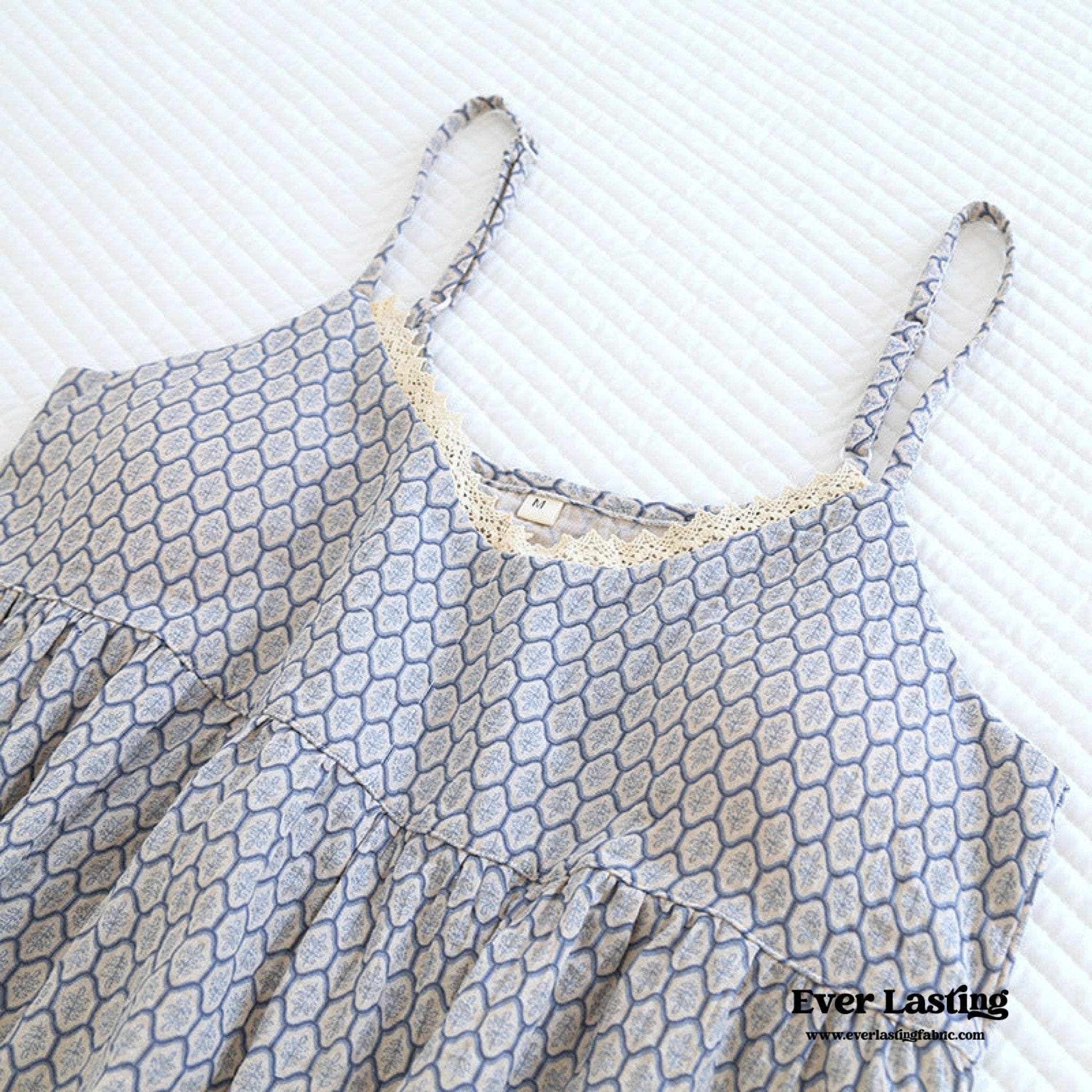 - Ever Lasting - Floral V Tank and Long Pants with Cardigan Cotton Pajama Set / Blue - Pajamas - Ever Lasting