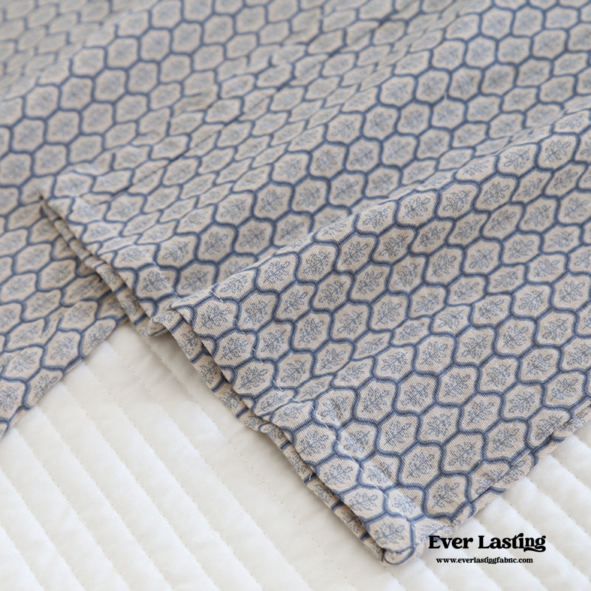 - Ever Lasting - Floral V Tank and Long Pants with Cardigan Cotton Pajama Set / Blue - Pajamas - Ever Lasting