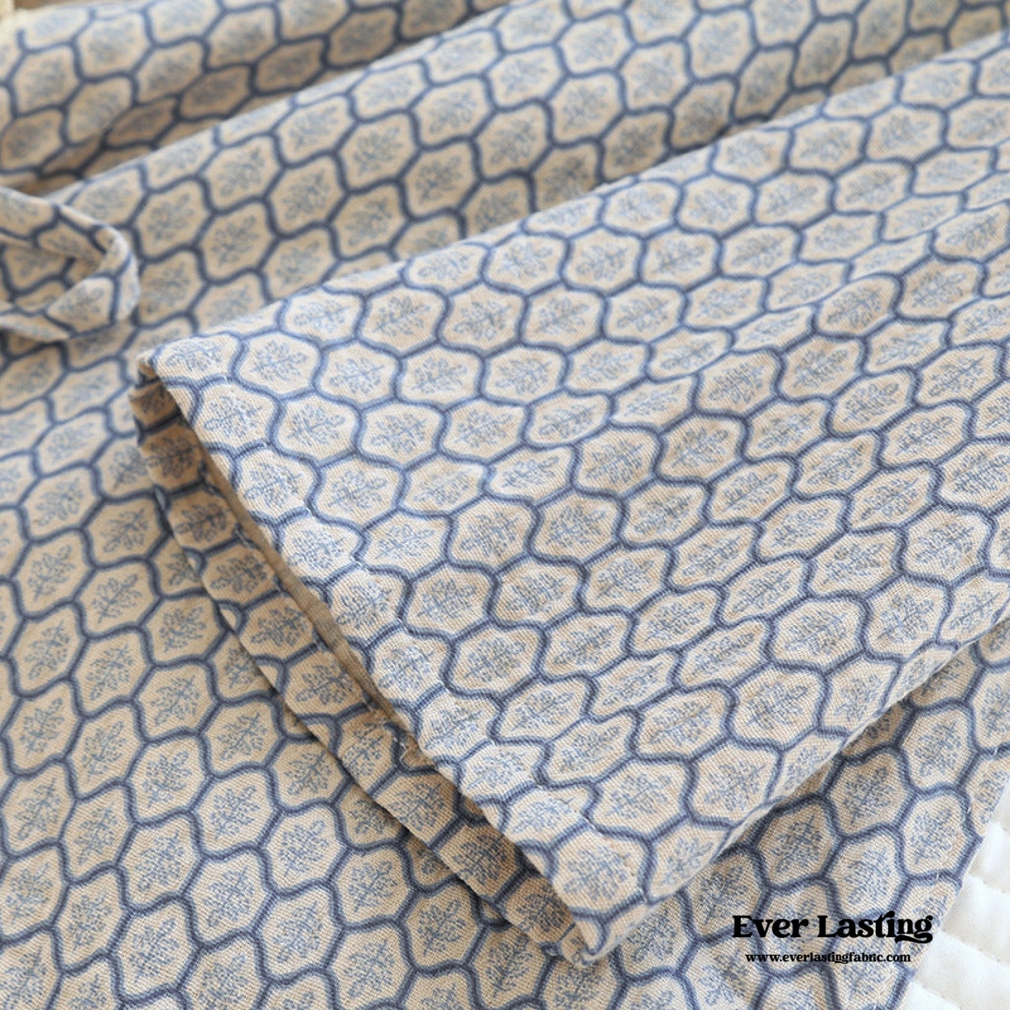 - Ever Lasting - Floral V Tank and Long Pants with Cardigan Cotton Pajama Set / Blue - Pajamas - Ever Lasting