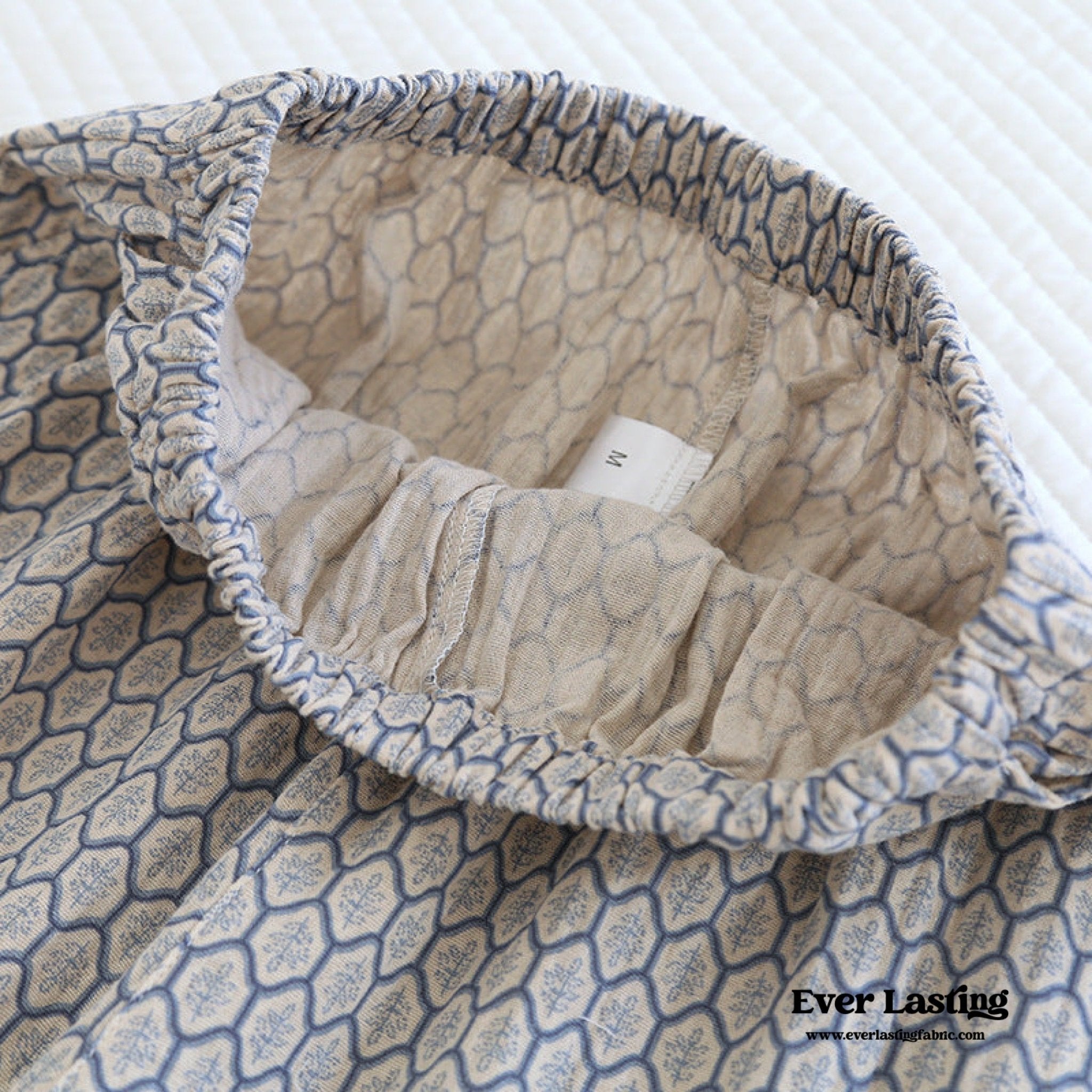 - Ever Lasting - Floral V Tank and Long Pants with Cardigan Cotton Pajama Set / Blue - Pajamas - Ever Lasting