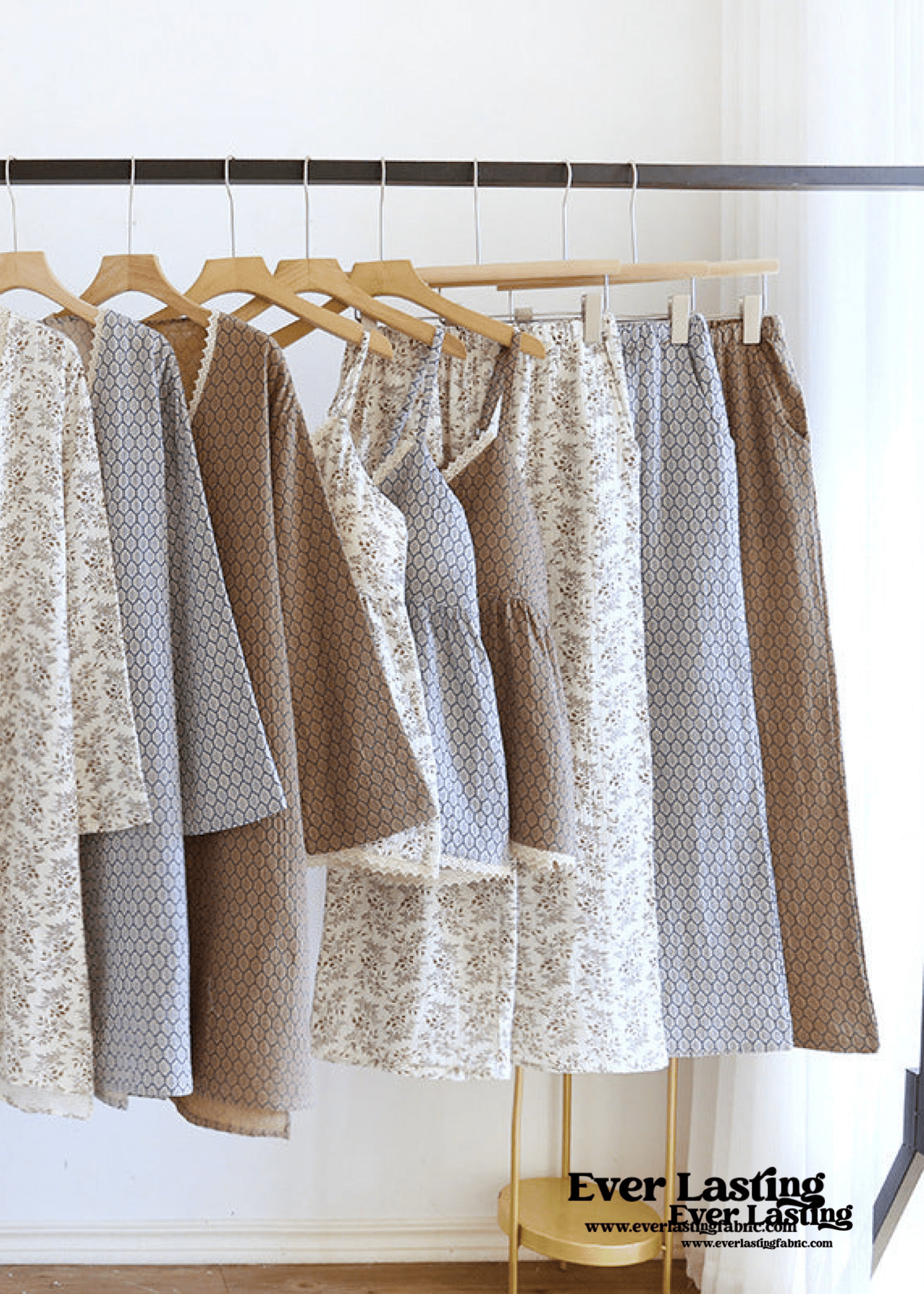 Floral V Tank and Long Pants with Cardigan Cotton Pajama Set / White - Ever Lasting