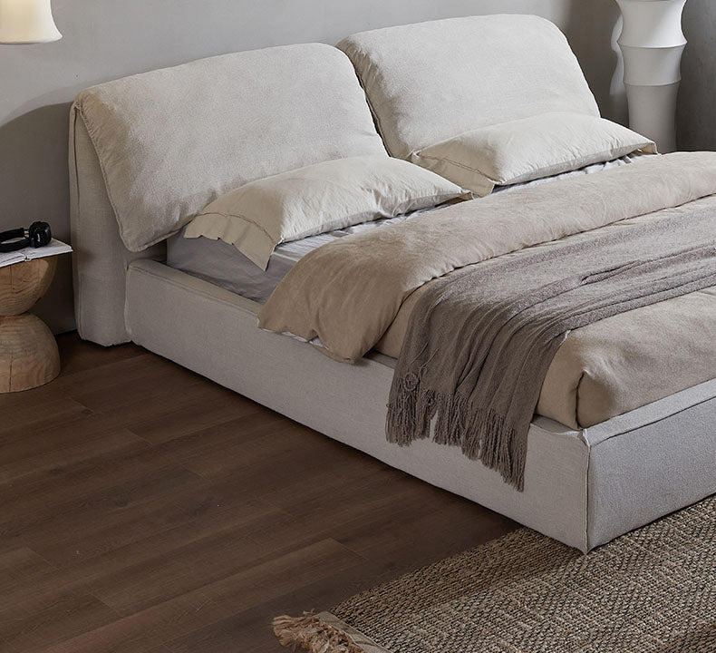 - Ever Lasting - Fluffy Linen Elephant Ear Bed Frame / Beige - Bed Frame - Ever Lasting