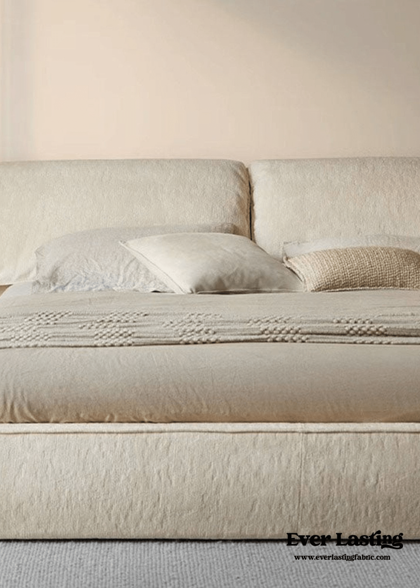 - Ever Lasting - Fluffy Linen Elephant Ear Bed Frame / Beige - Bed Frame - Ever Lasting