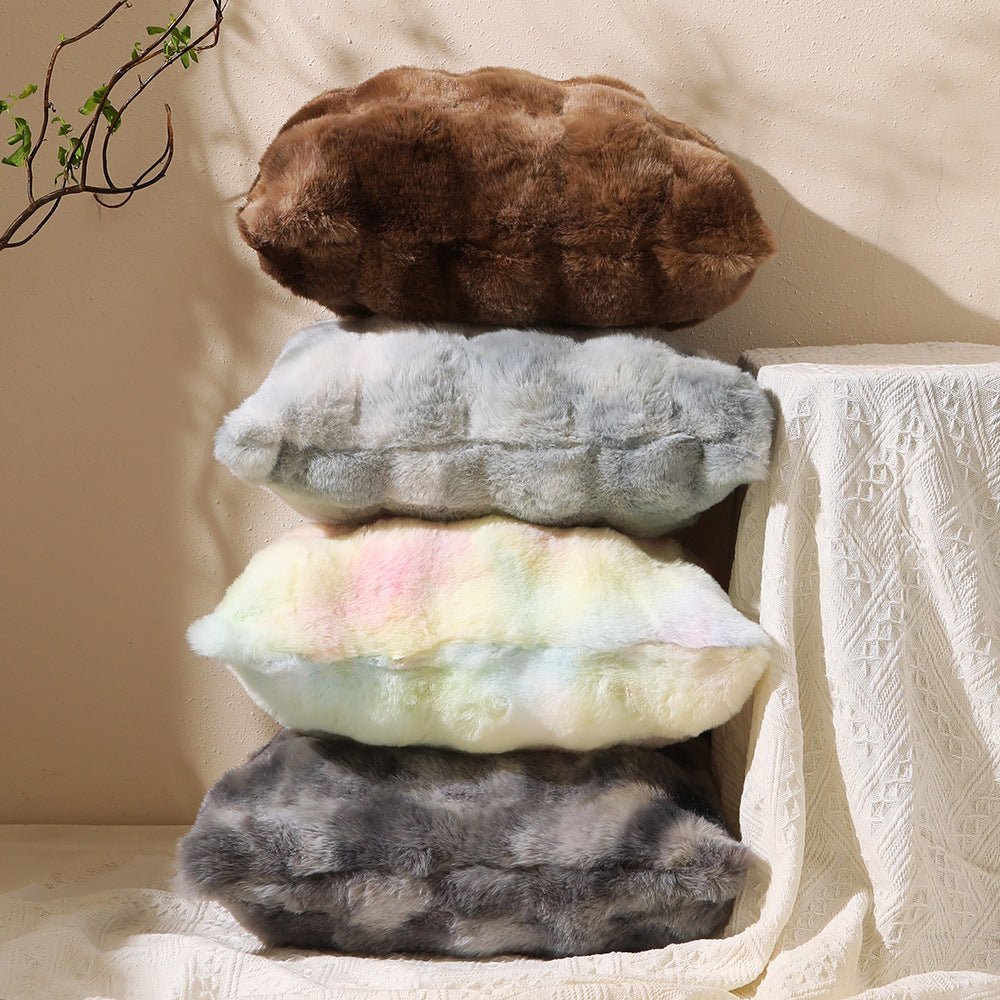 - Ever Lasting - Fluffy Plush Square Pillow / White - Pillow - Ever Lasting