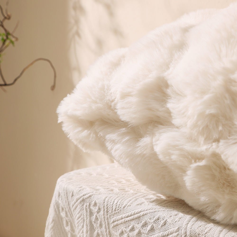 - Ever Lasting - Fluffy Plush Square Pillow / White - Pillow - Ever Lasting