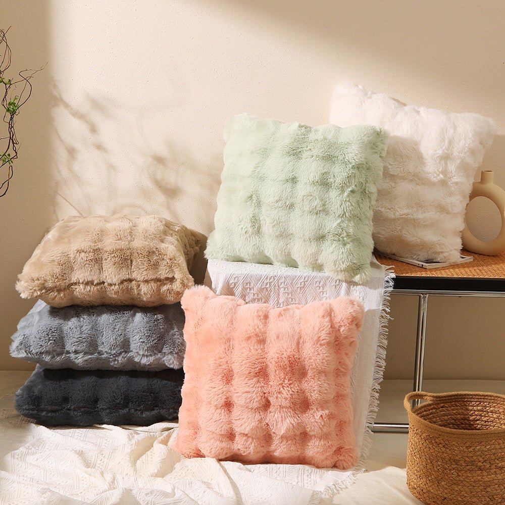 - Ever Lasting - Fluffy Plush Square Pillow / White - Pillow - Ever Lasting