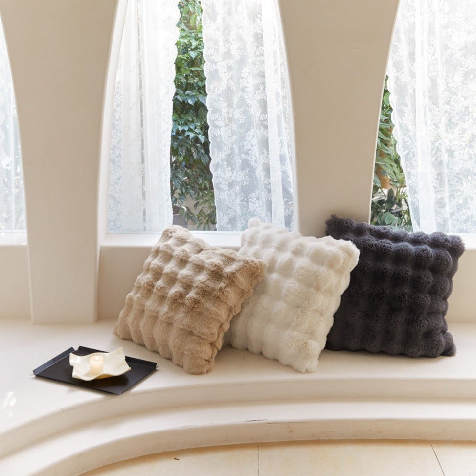 - Ever Lasting - Fluffy Plush Square Pillow / White - Pillow - Ever Lasting