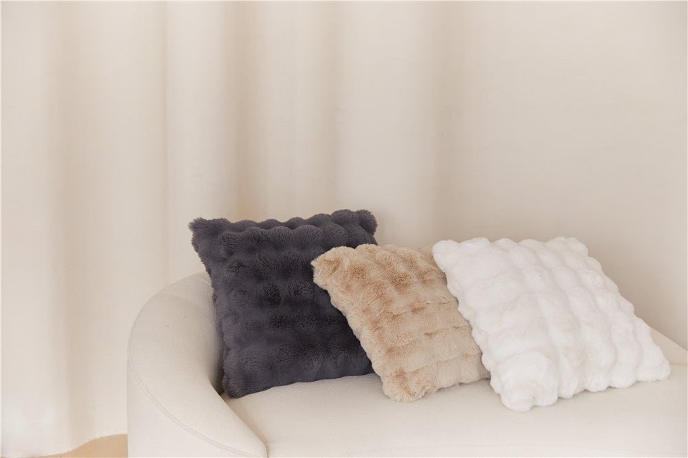 - Ever Lasting - Fluffy Plush Square Pillow / White - Pillow - Ever Lasting