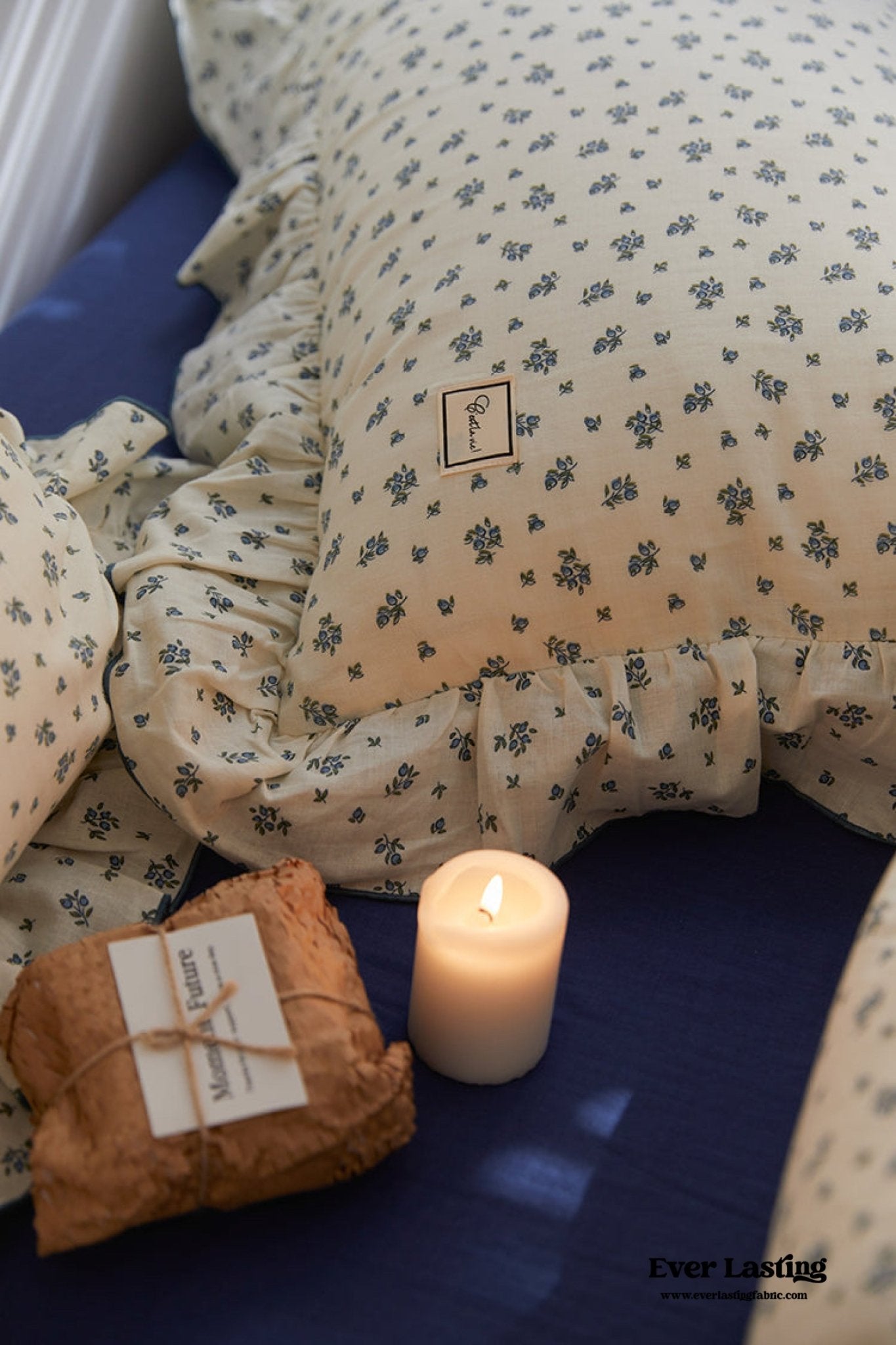 French Floral Earth Tone Double Layer Ruffle Bedding Bundle - Ever Lasting