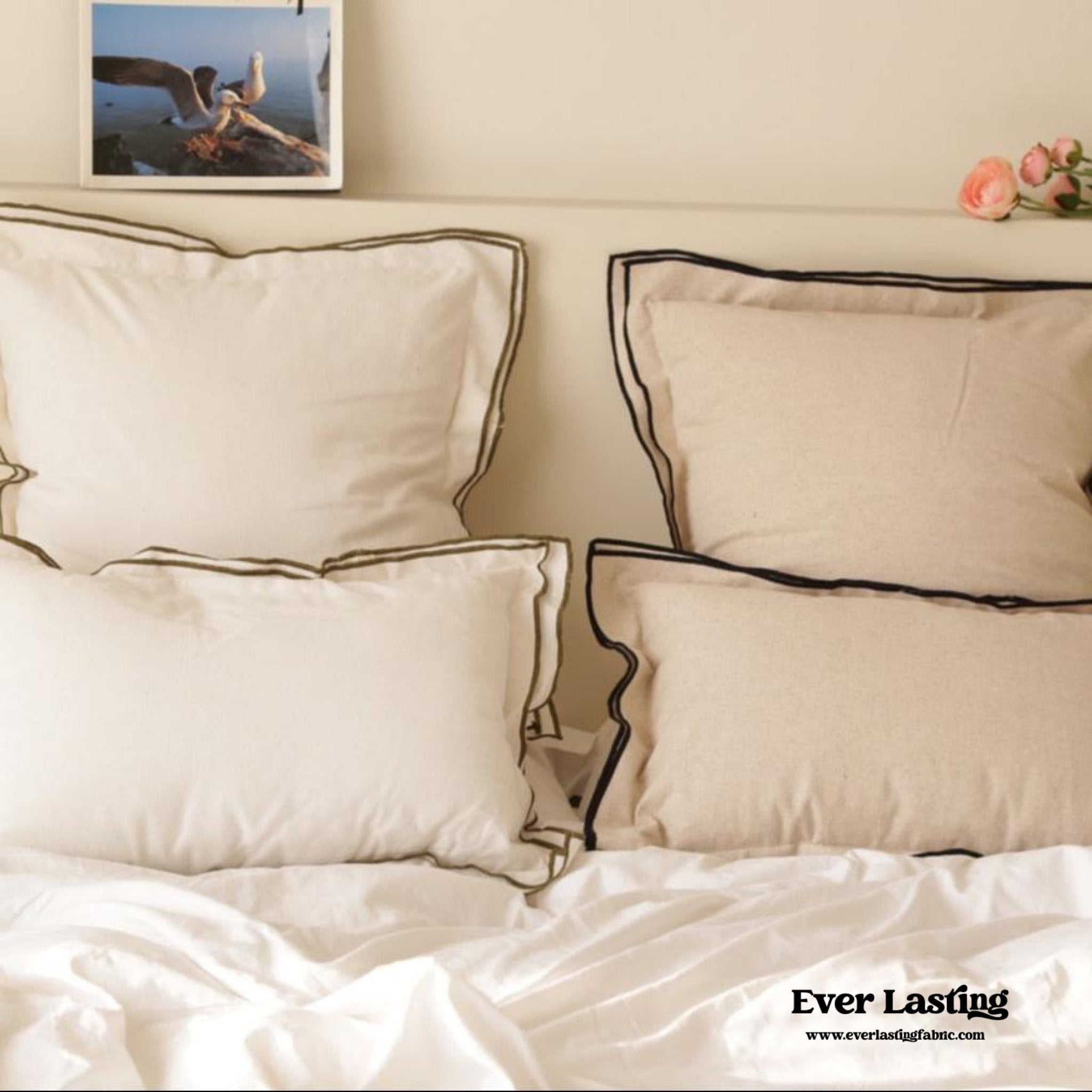 French Minimalist Ruffle 18 x 18 Pillow / Khaki - Ever Lasting