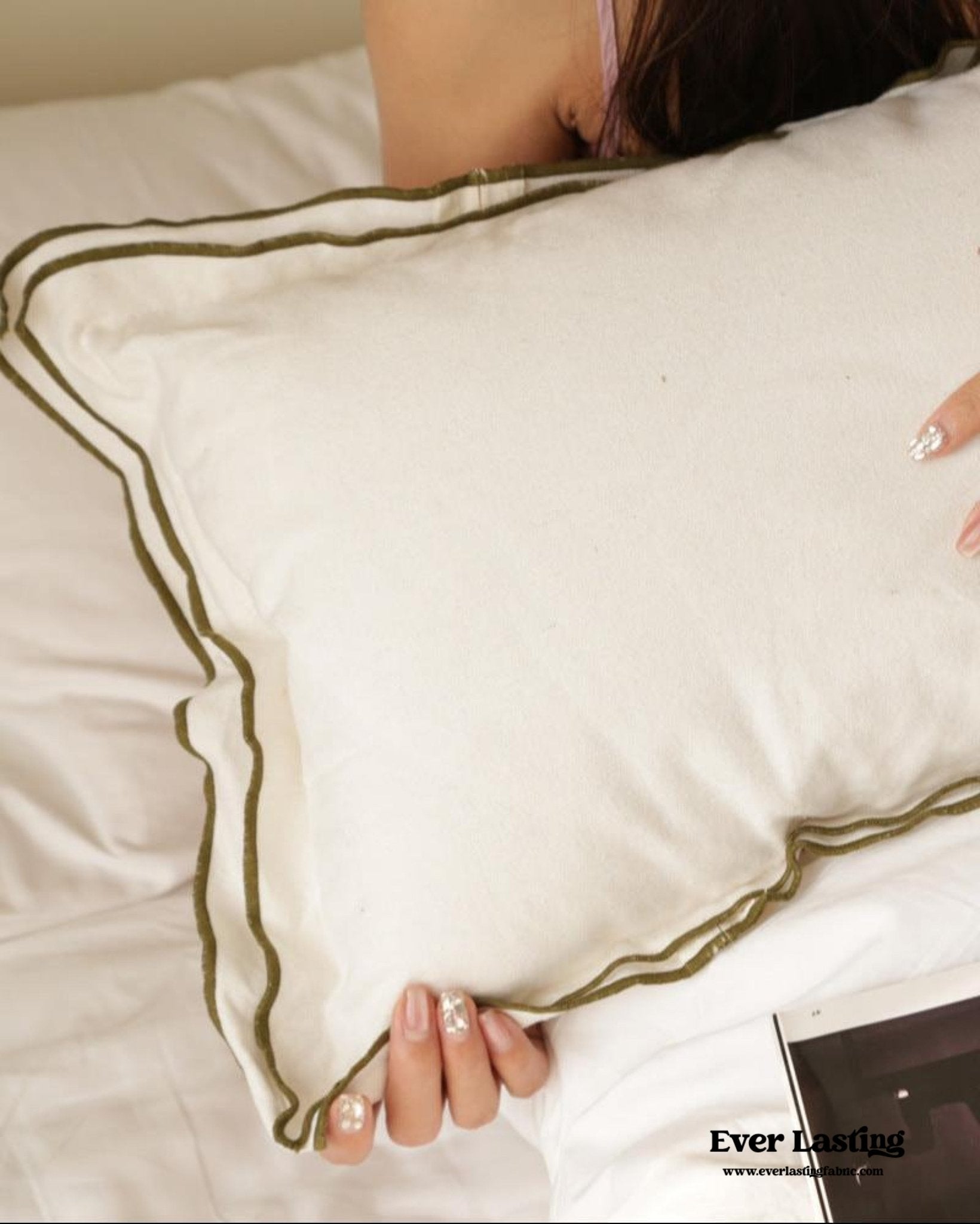 French Minimalist Ruffle 18 x 18 Pillow / Khaki - Ever Lasting