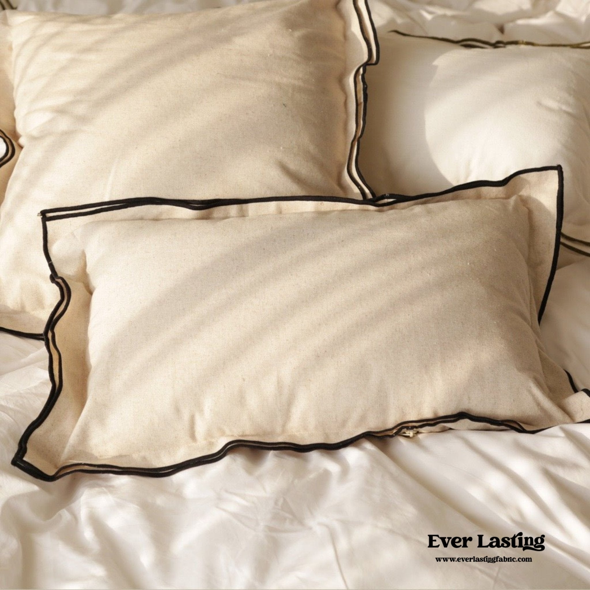 French Minimalist Ruffle 18 x 18 Pillow / Khaki - Ever Lasting