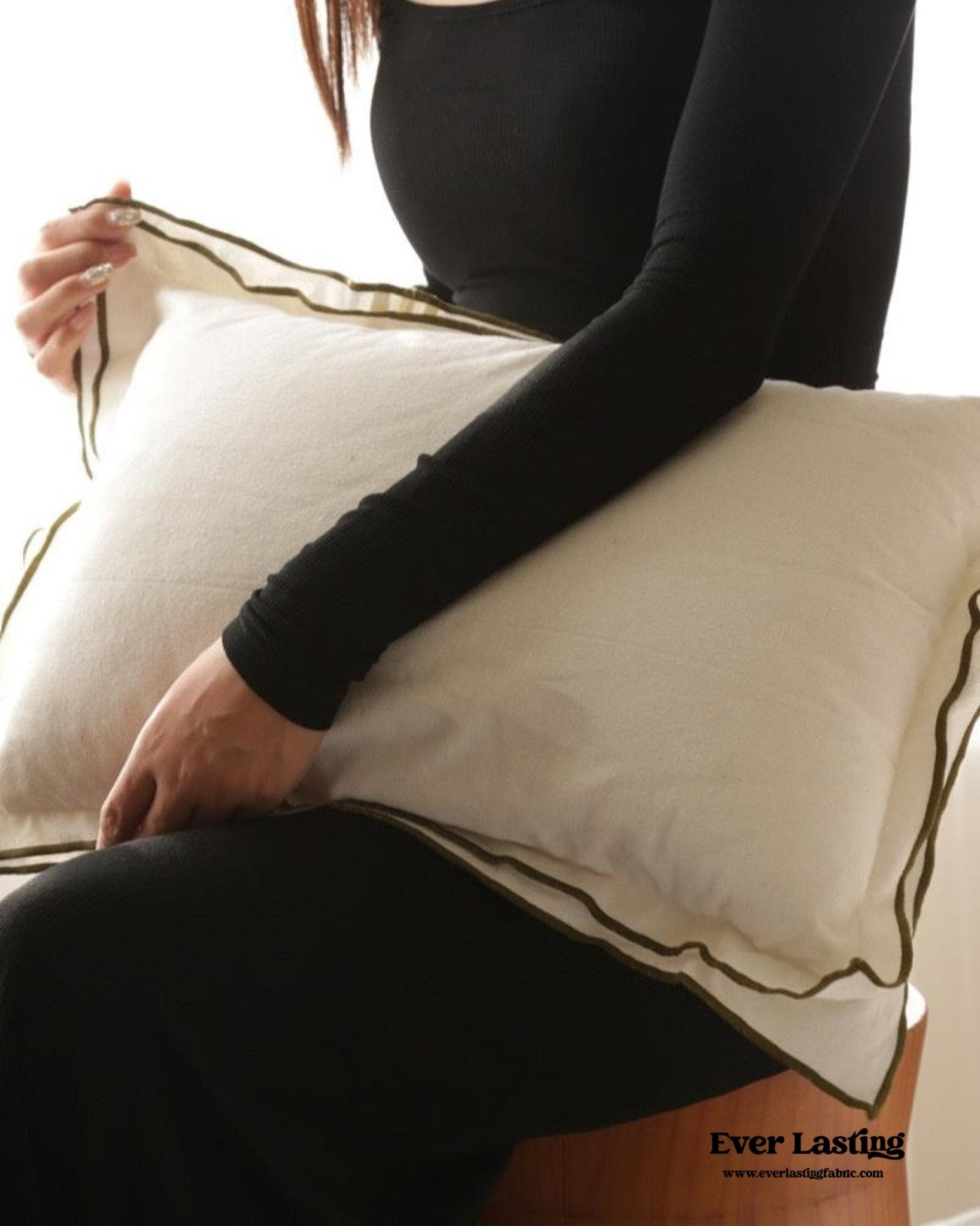 French Minimalist Ruffle Pillow / Cream - Ever Lasting