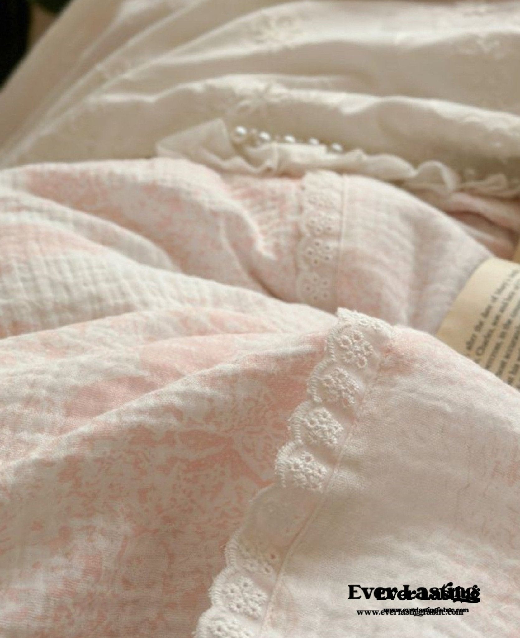 French Pink White Floral Ruffle Bedding Bundle - Ever Lasting