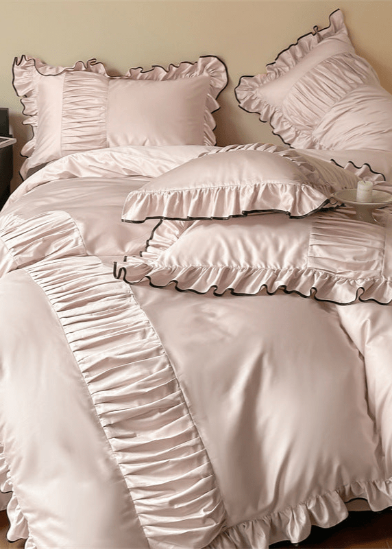 French Pleated Ruffle Bedding Set / Champagne - Ever Lasting
