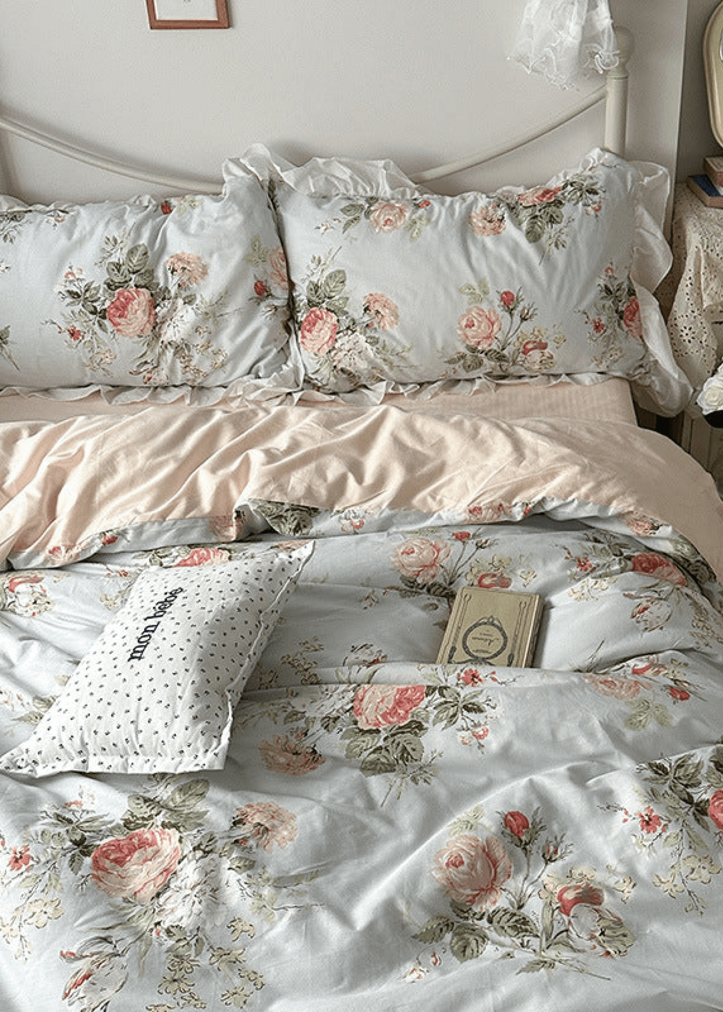French Ruffle Floral Bedding Set / Green - Ever Lasting
