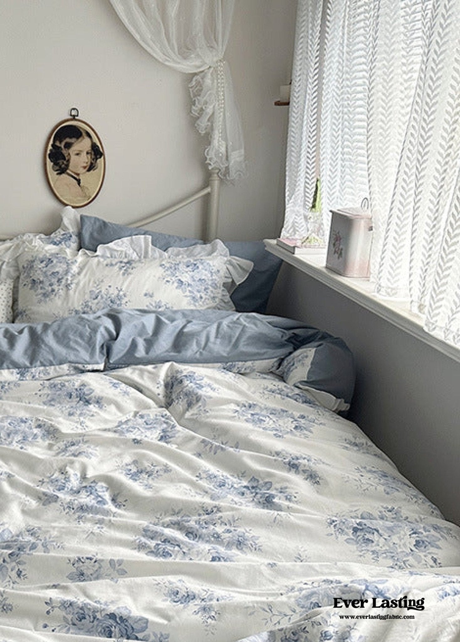 French Ruffle Floral Bedding Set / Pink - Ever Lasting