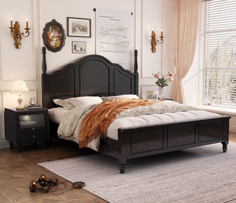 - Ever Lasting - French Solid Wood Black Bed Frame - Bed Frame - Ever Lasting