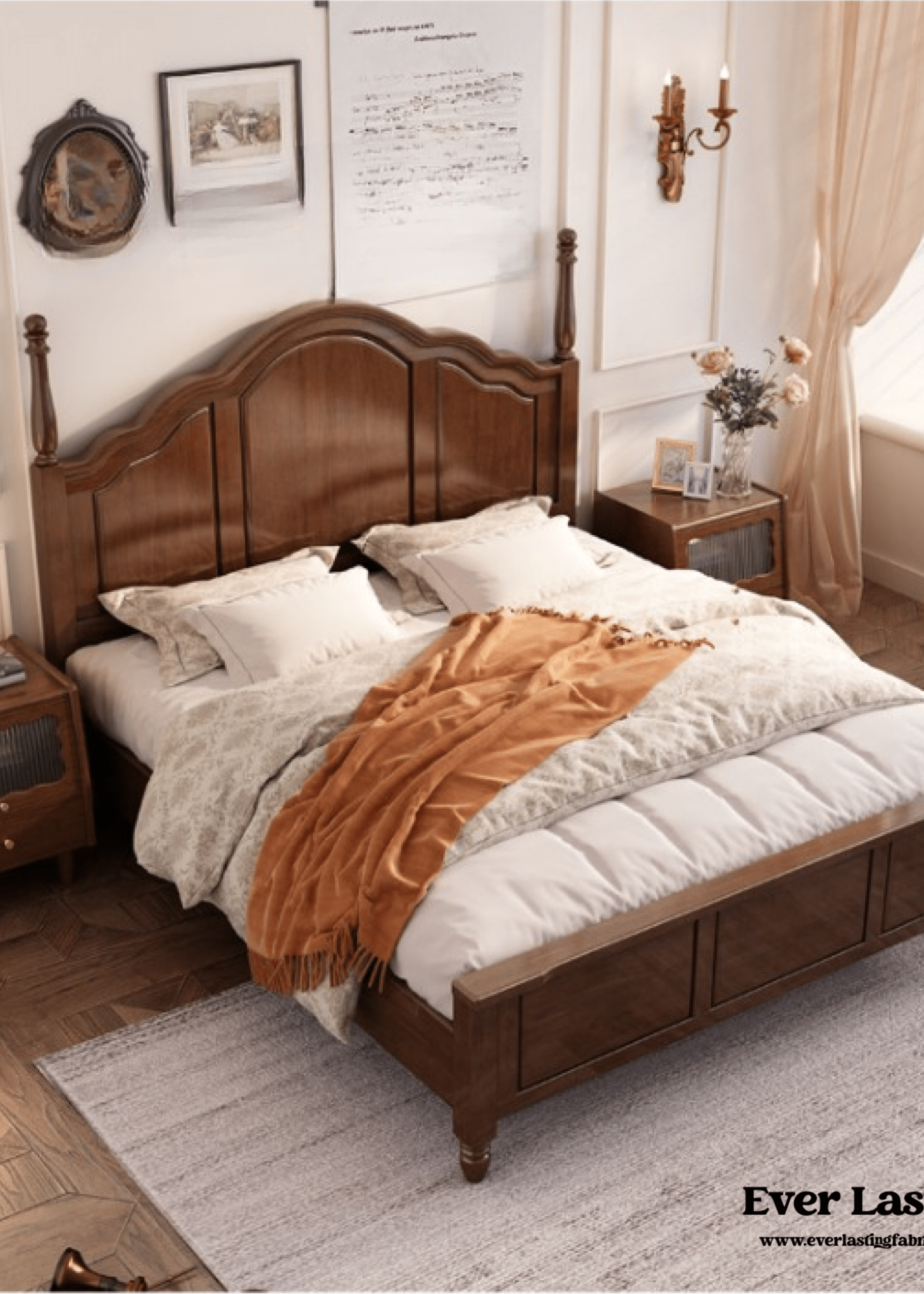- Ever Lasting - French Solid Wood White Bed Frame - Bed Frame - Ever Lasting