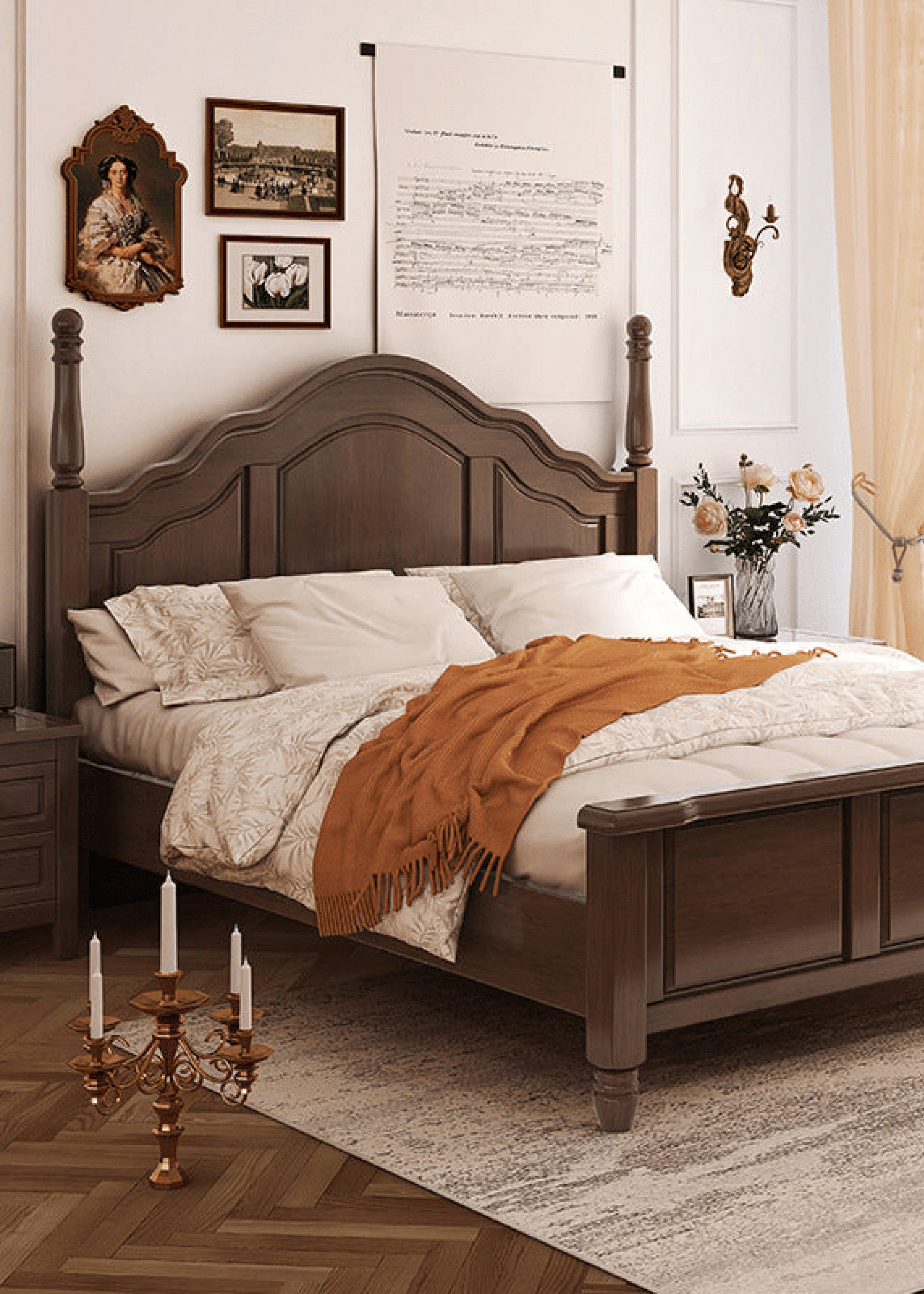 - Ever Lasting - French Solid Wood White Bed Frame - Bed Frame - Ever Lasting