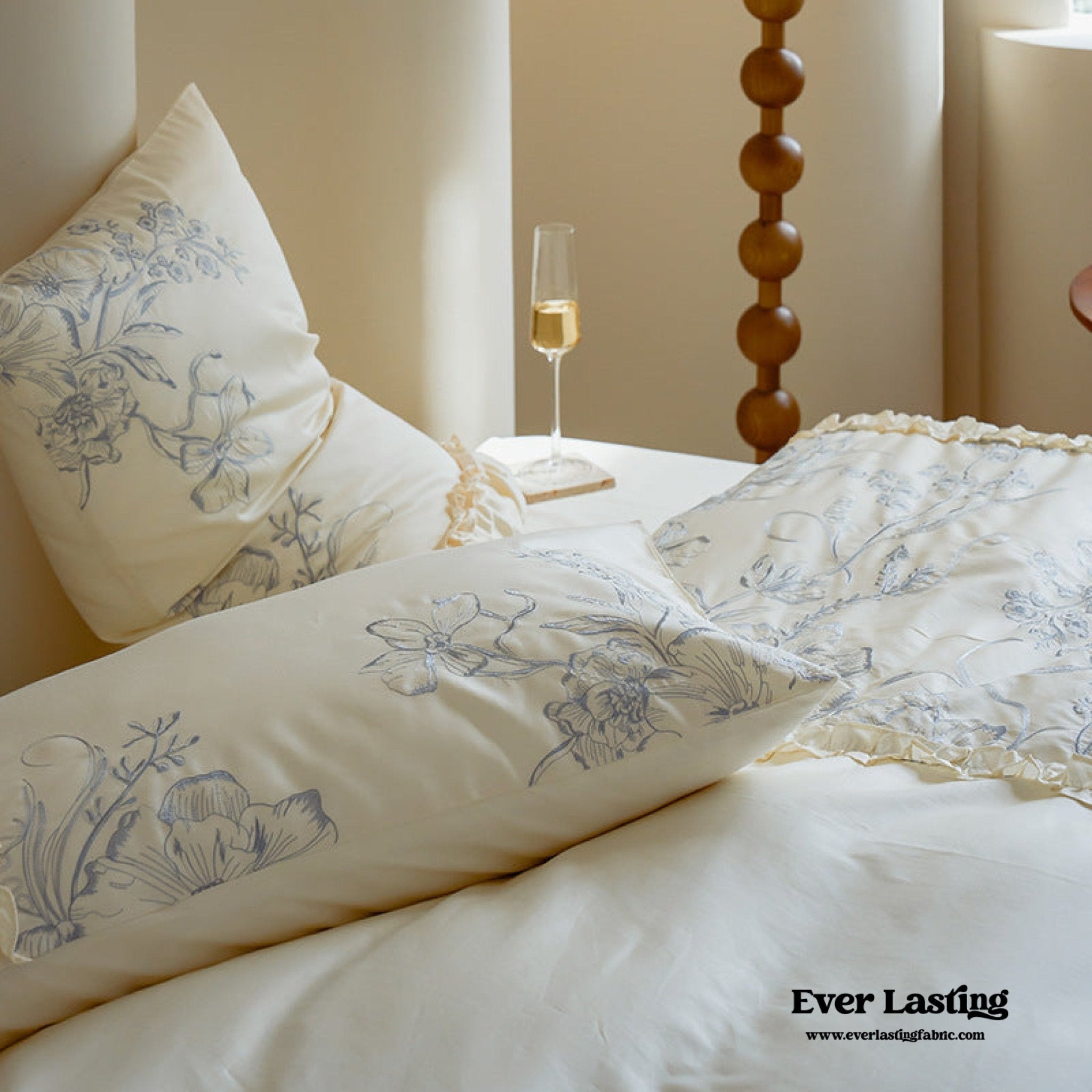French Vintage Long - Staple Cotton Ruffle Bedding Set - Ever Lasting