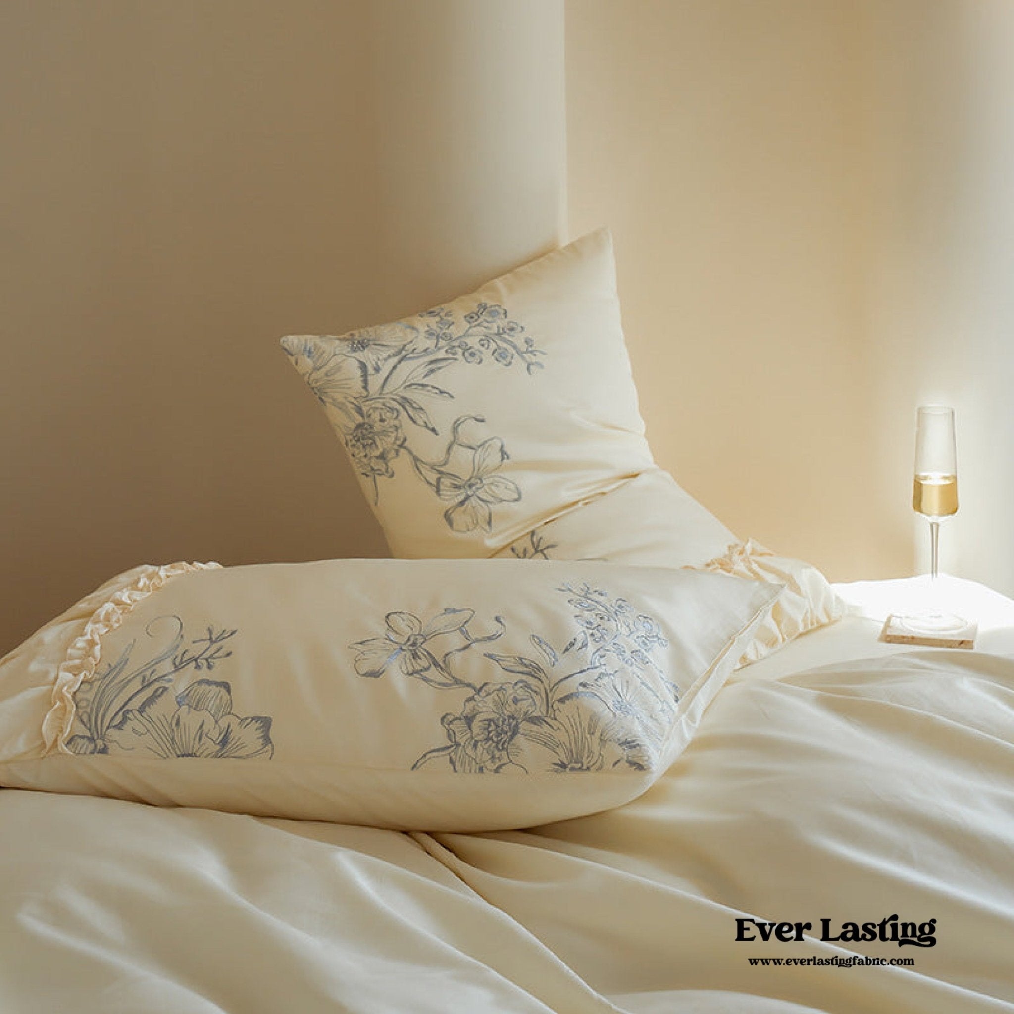 French Vintage Long - Staple Cotton Ruffle Bedding Set - Ever Lasting