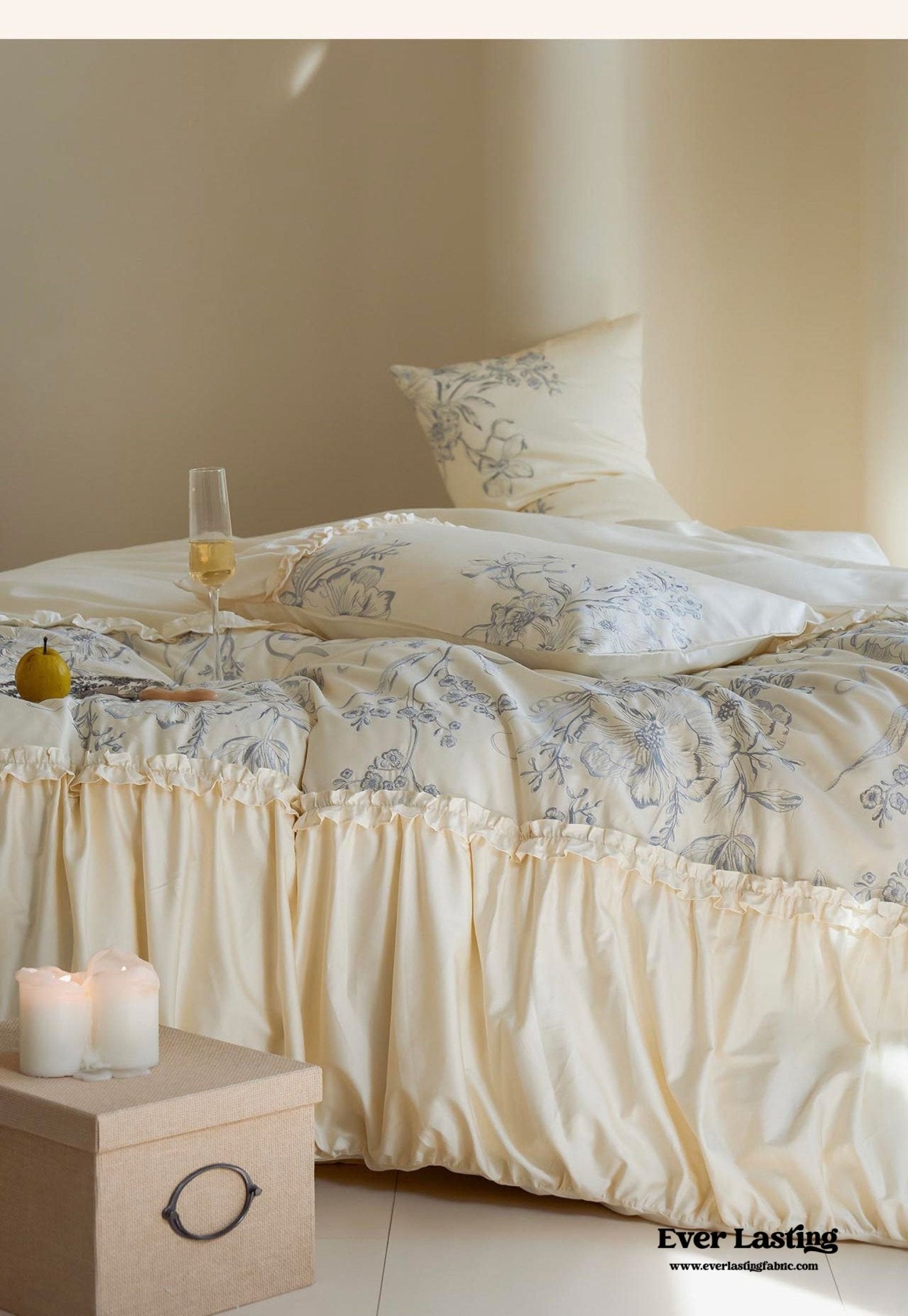 French Vintage Long - Staple Cotton Ruffle Bedding Set - Ever Lasting