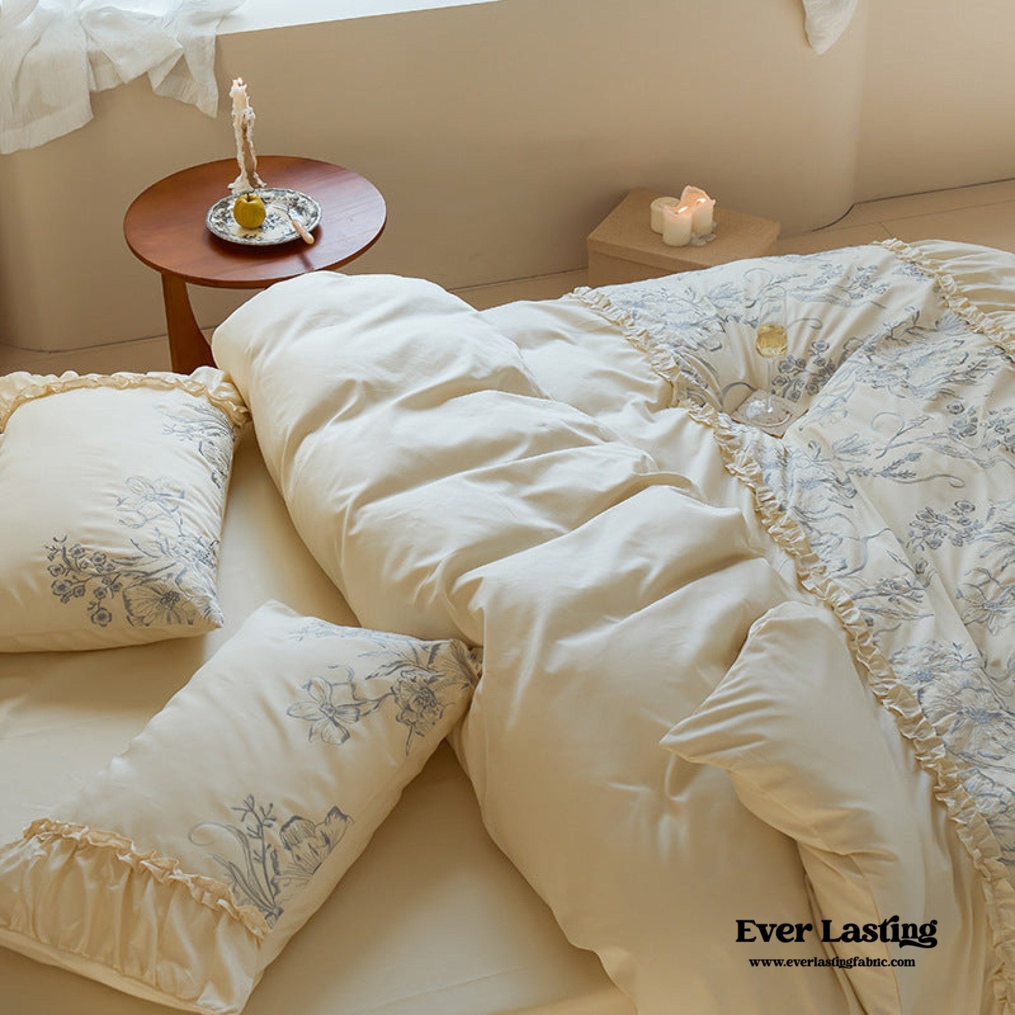 French Vintage Long - Staple Cotton Ruffle Bedding Set - Ever Lasting