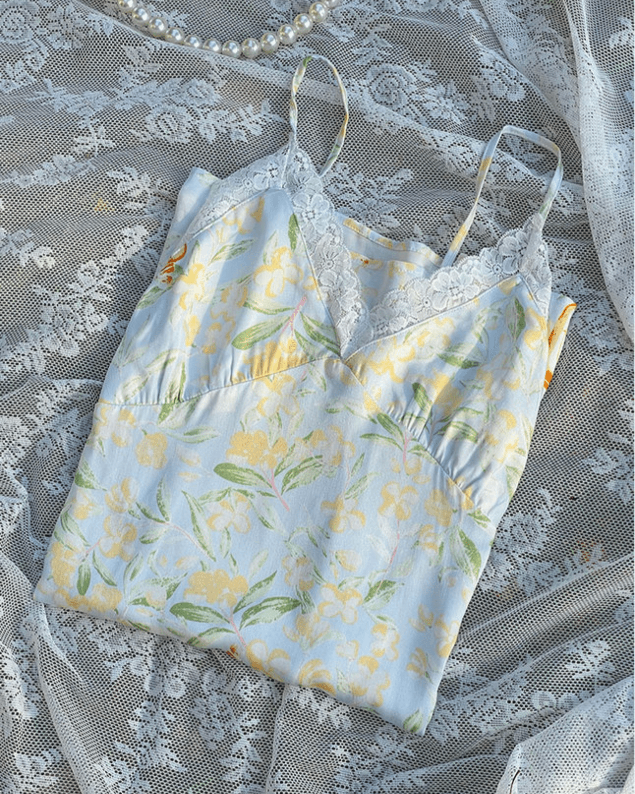 Fresh Floral Nightgown Pajama Dress / Yellow Floral - Ever Lasting