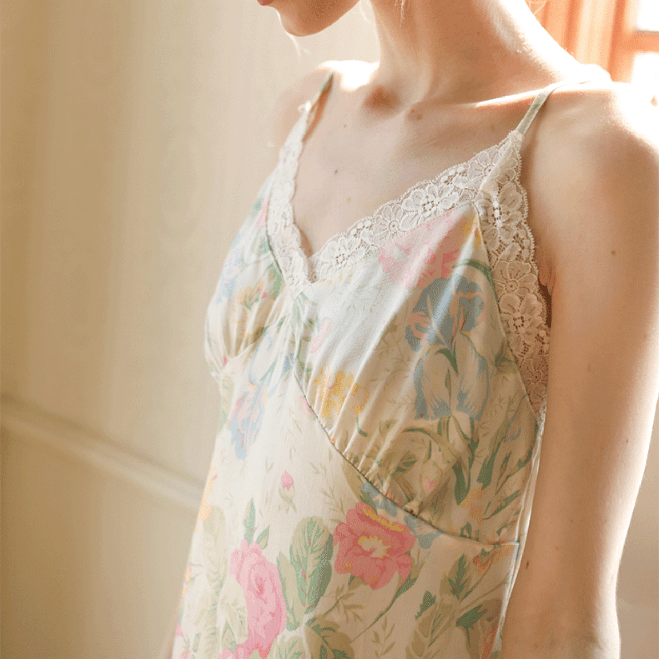 Fresh Floral Nightgown Pajama Dress / Yellow Floral - Ever Lasting