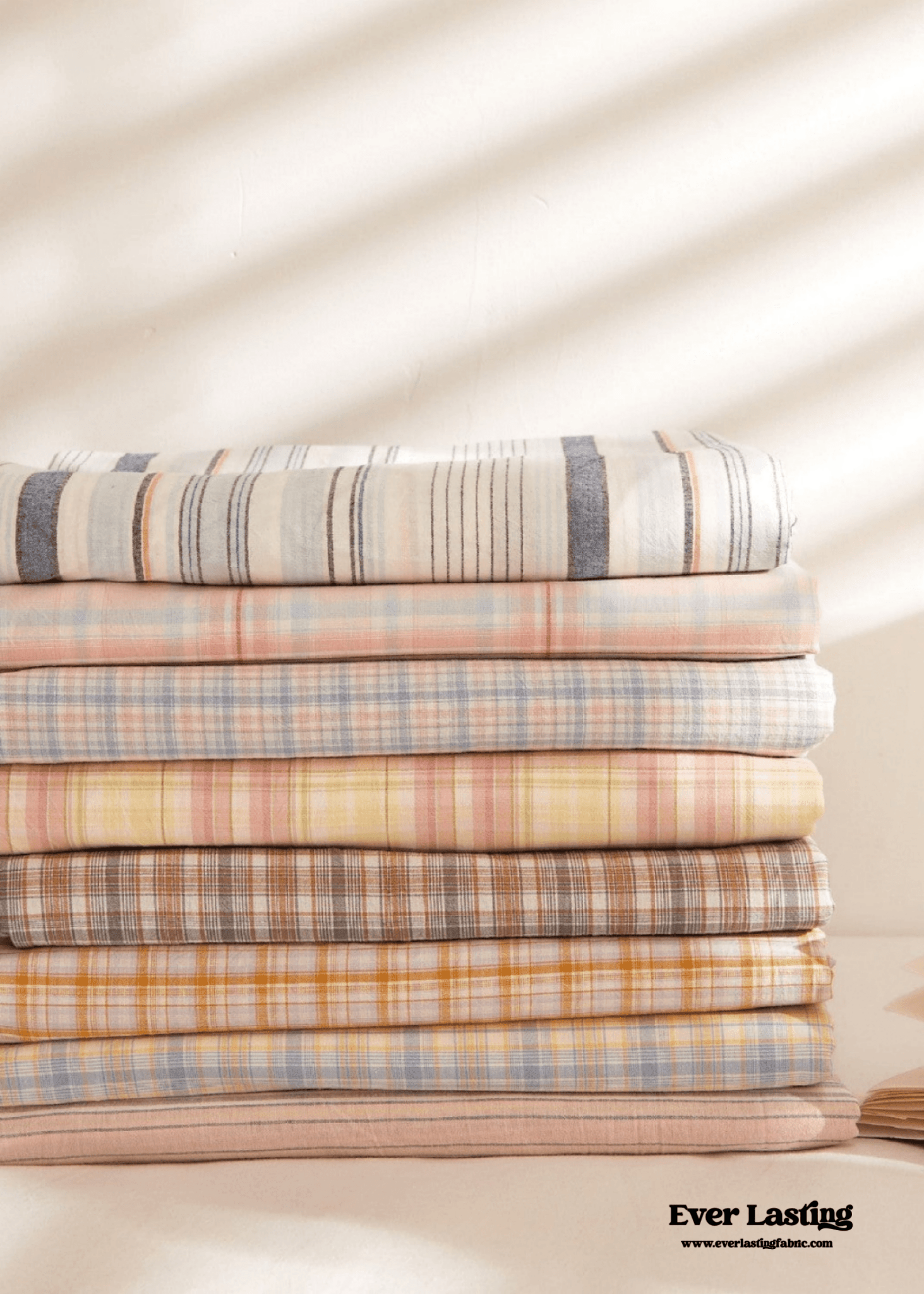 Fresh Plaid Washed Cotton Bed Sheet - Ever Lasting