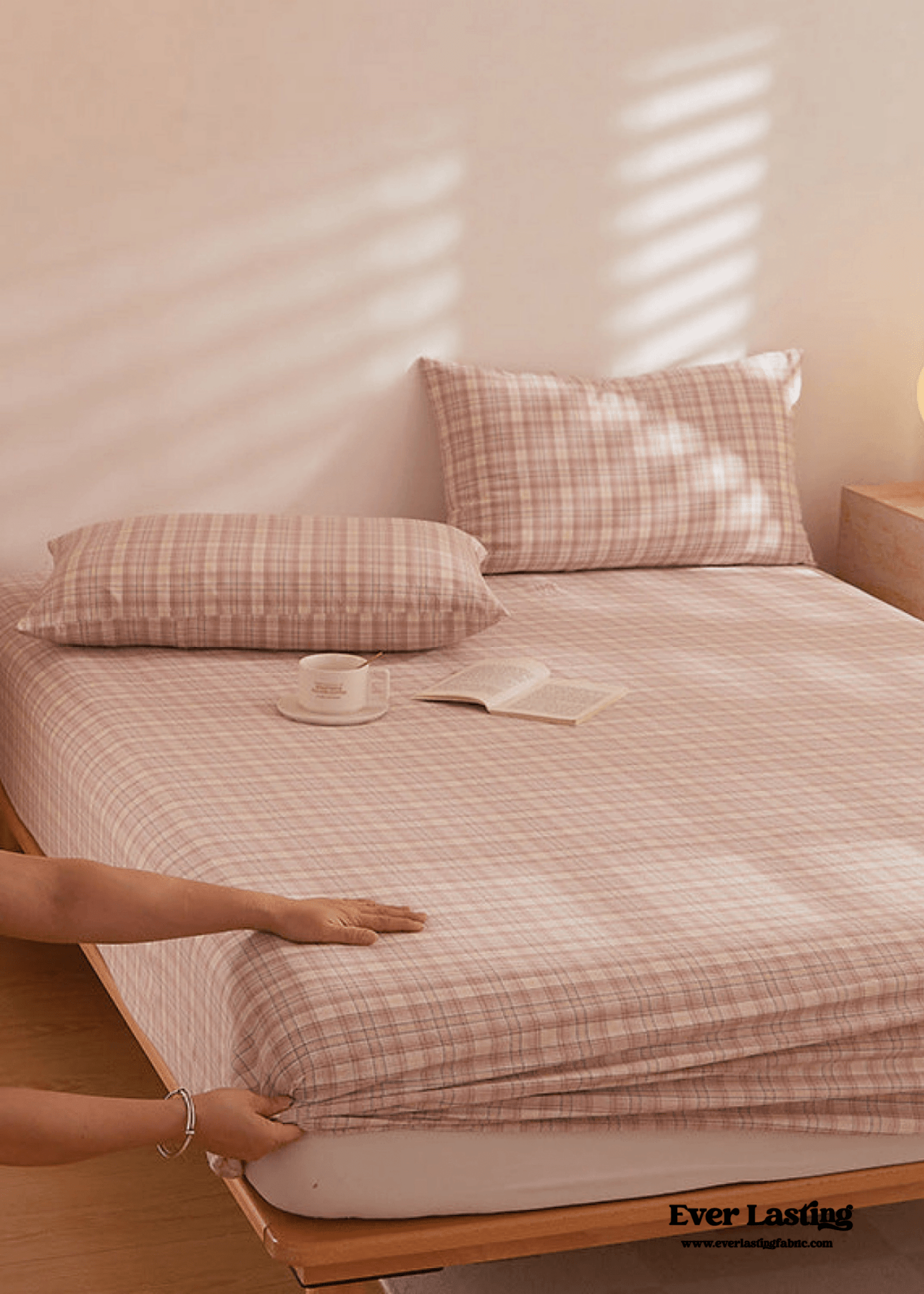 Fresh Plaid Washed Cotton Bed Sheet - Ever Lasting