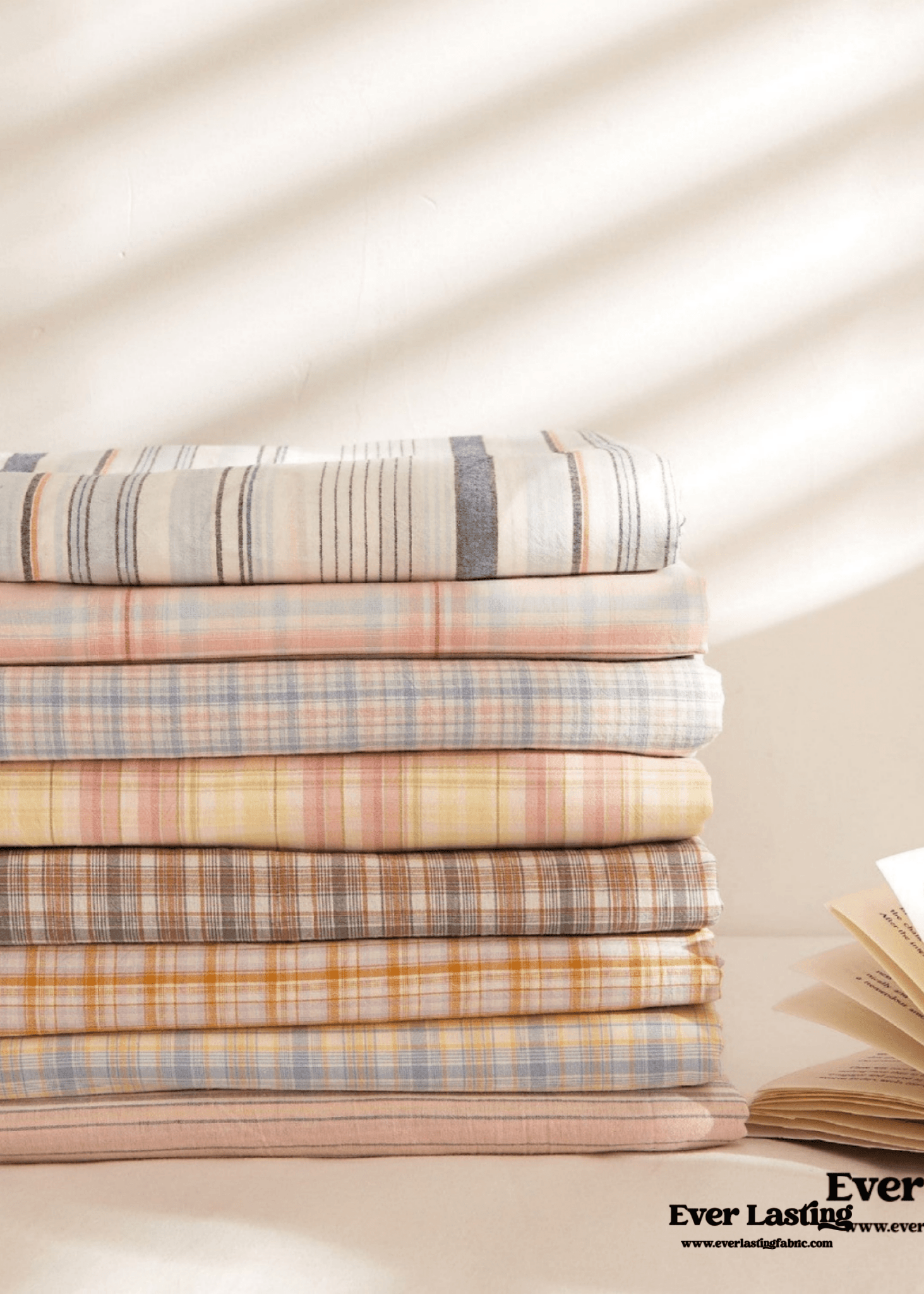 Fresh Plaid Washed Cotton Bed Sheet - Ever Lasting