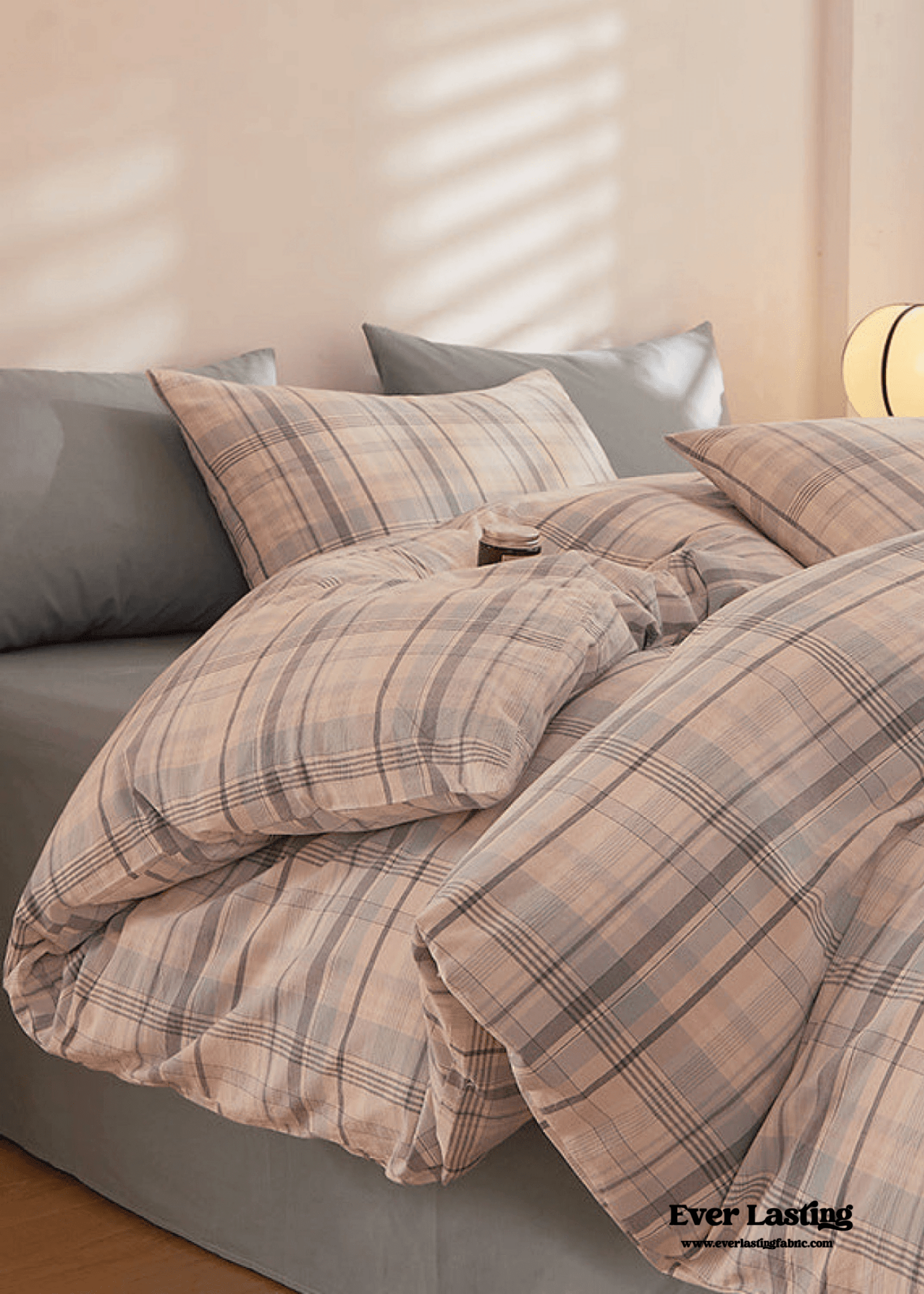 Fresh Plaid Washed Cotton Bedding Set - Ever Lasting