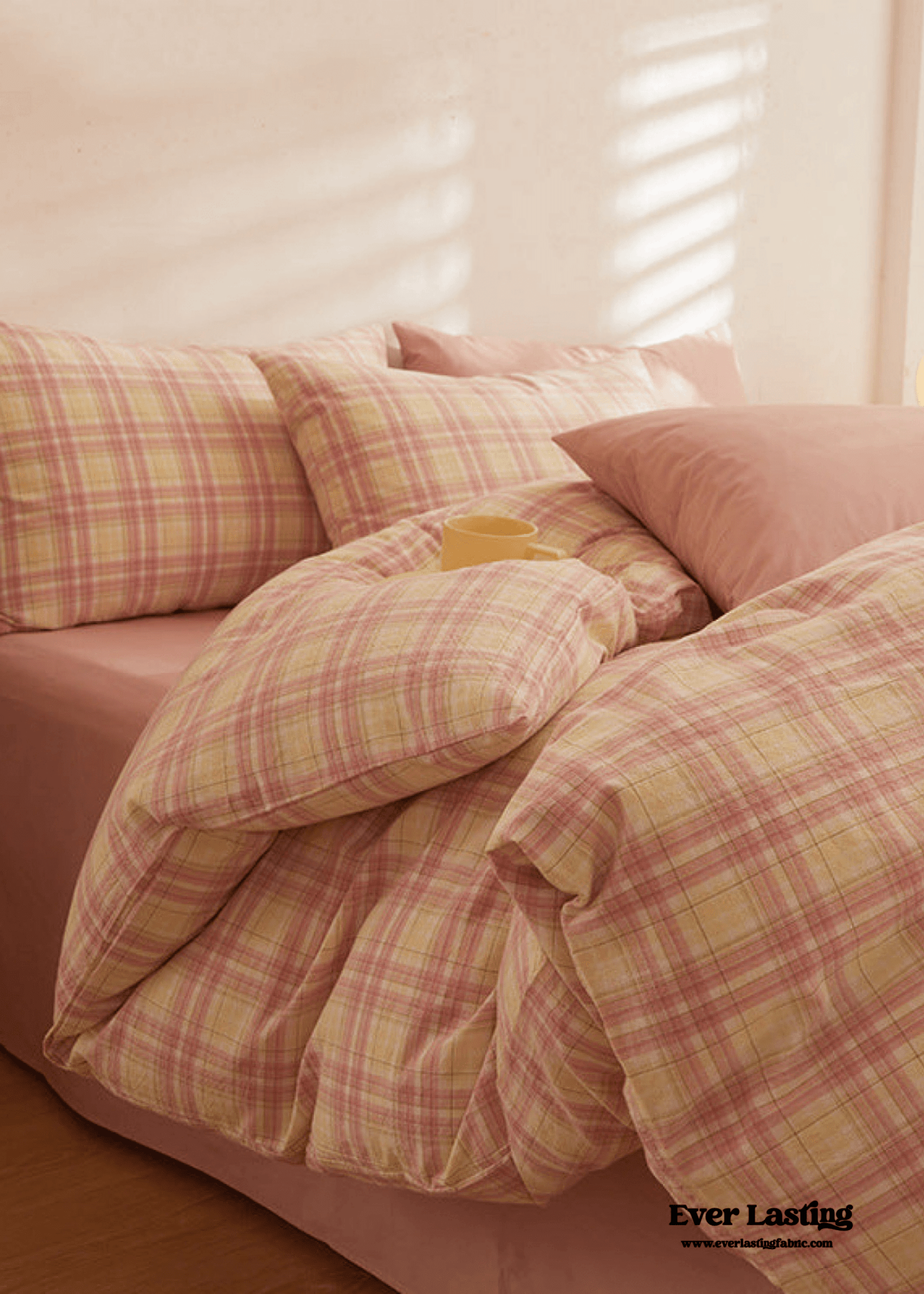 Fresh Plaid Washed Cotton Bedding Set - Ever Lasting