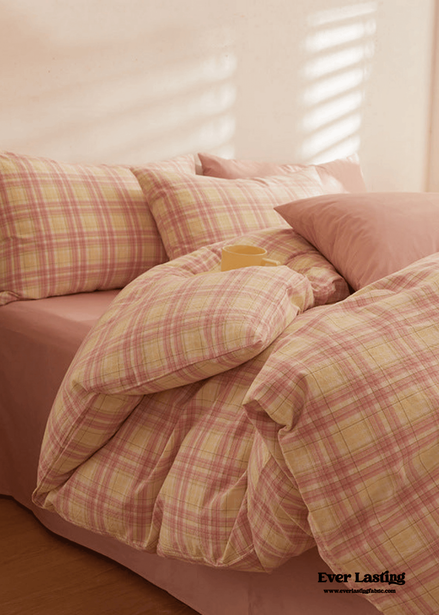 Fresh Plaid Washed Cotton Bedding Set - Ever Lasting