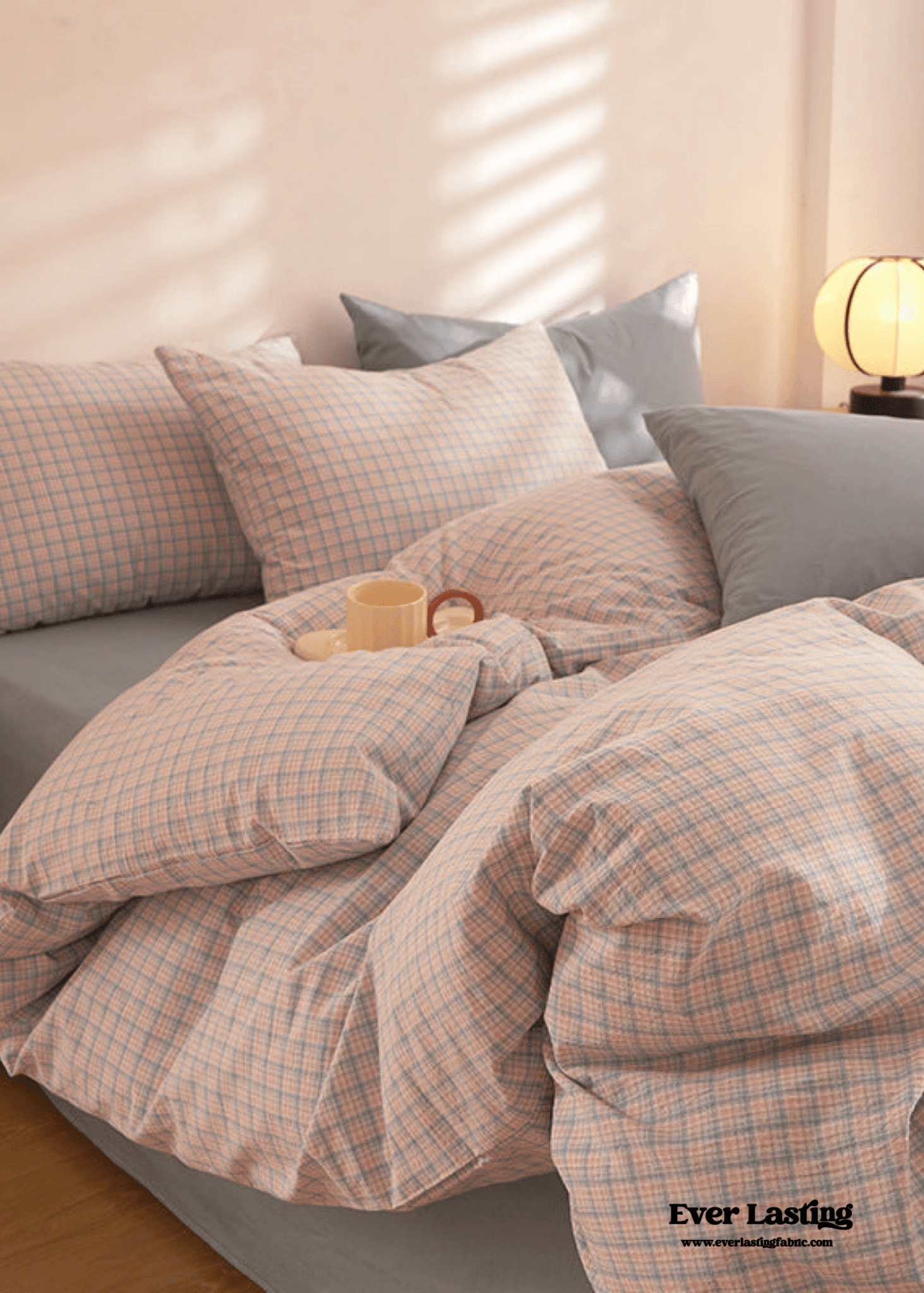 Fresh Plaid Washed Cotton Bedding Set - Ever Lasting