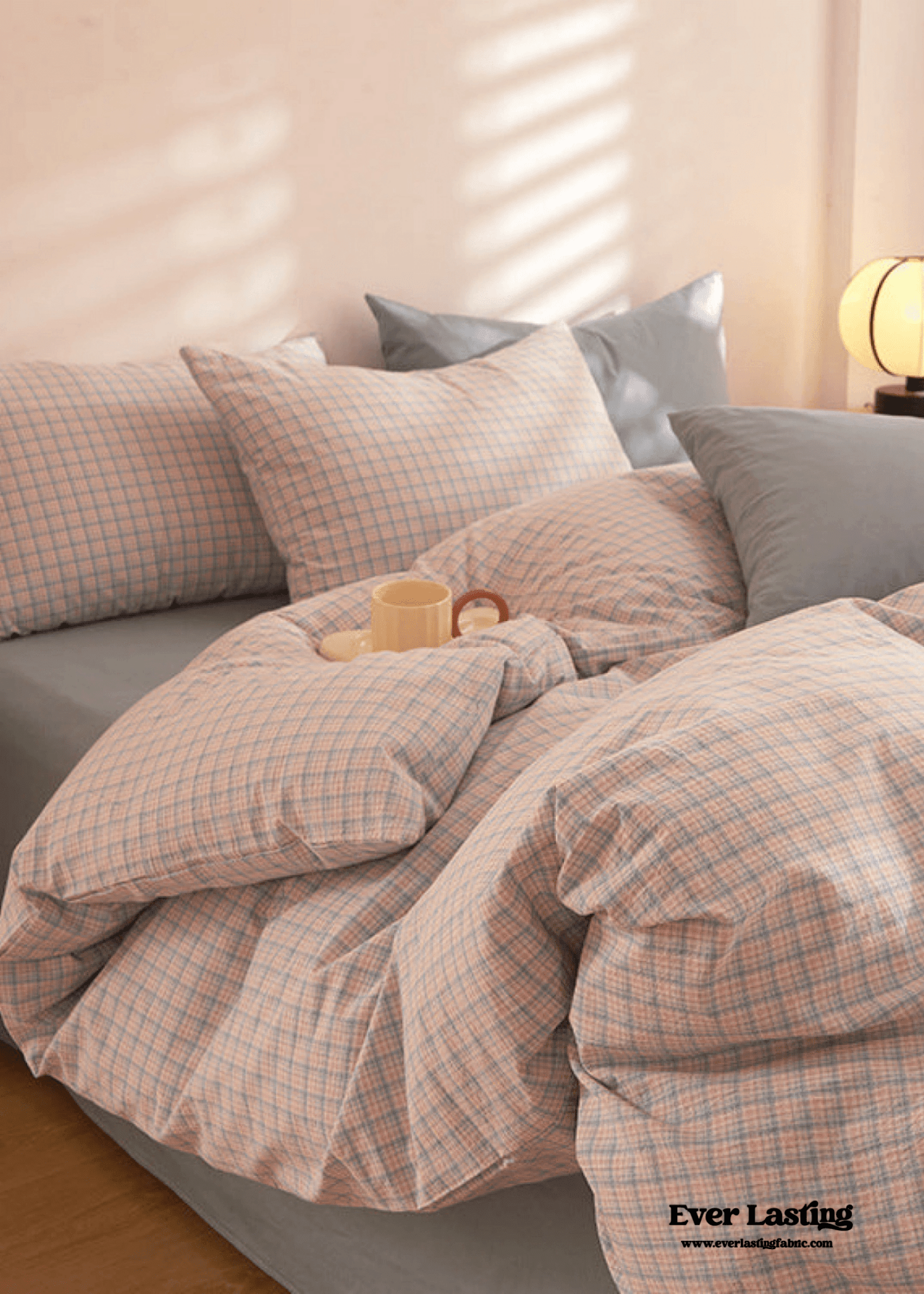 Fresh Plaid Washed Cotton Bedding Set - Ever Lasting