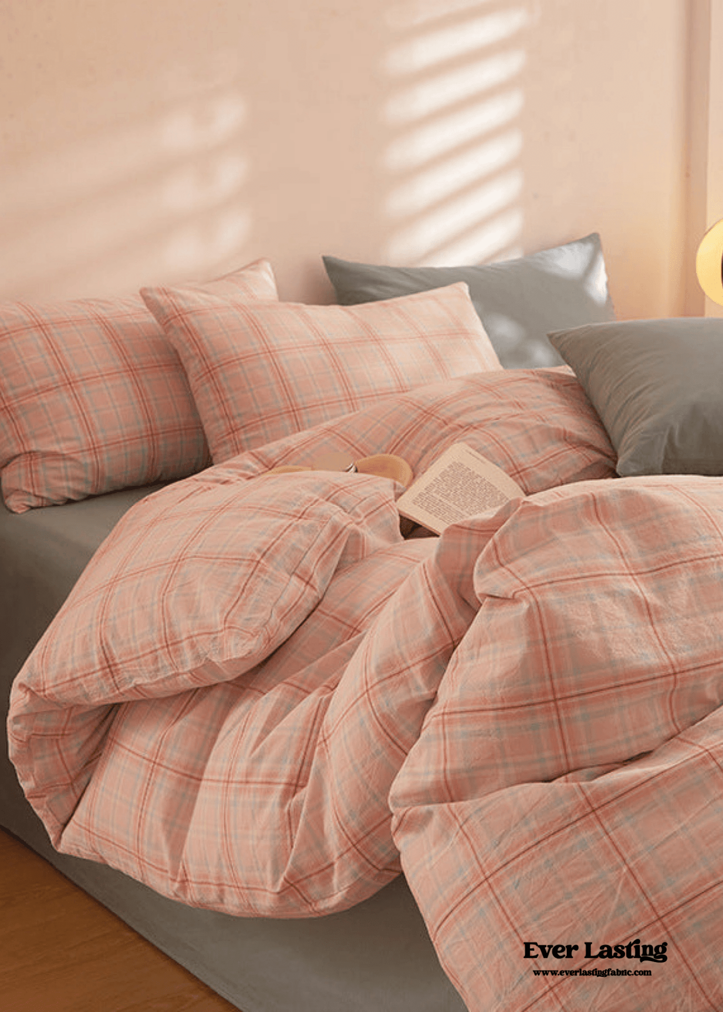 Fresh Plaid Washed Cotton Bedding Set - Ever Lasting