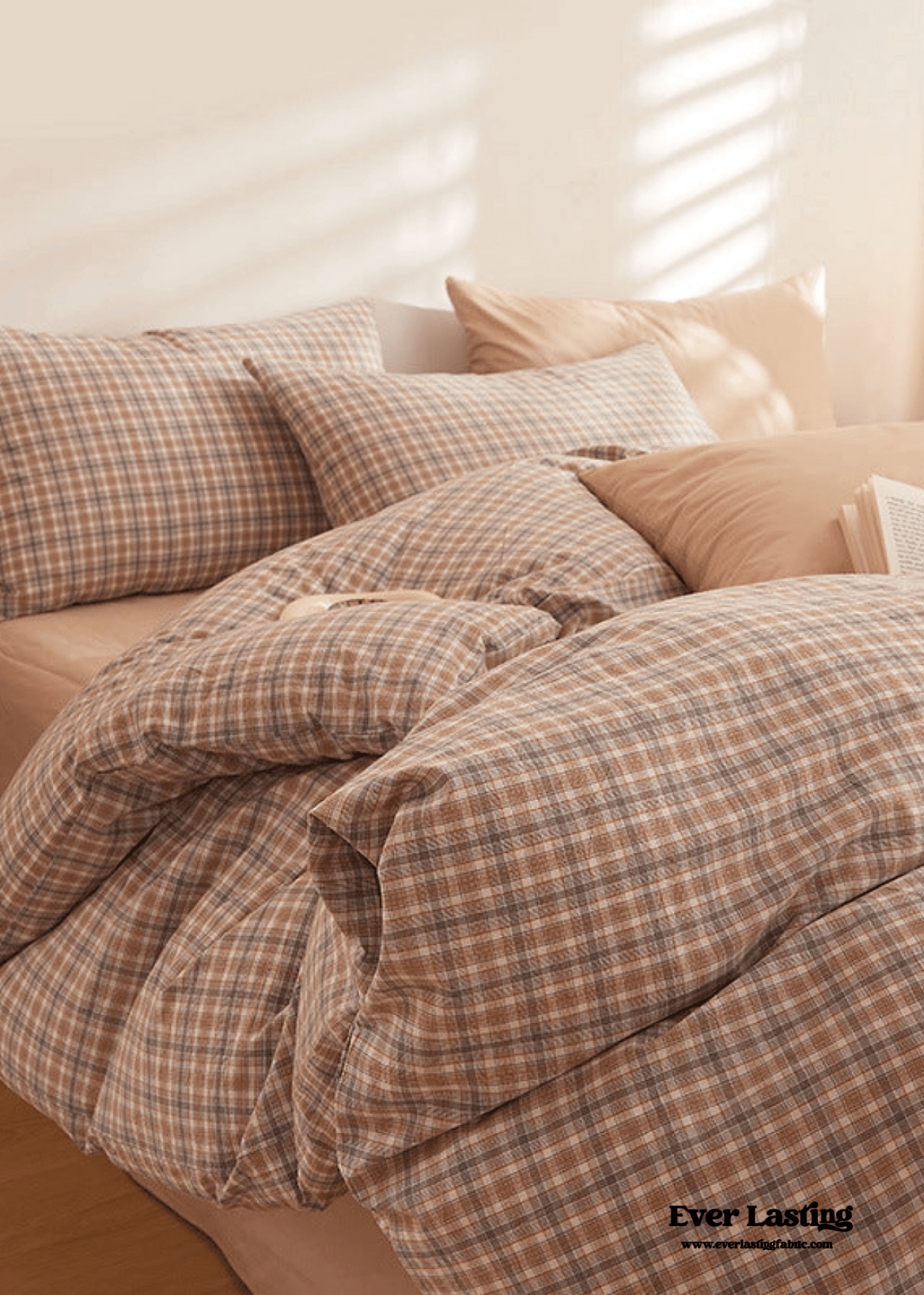 Fresh Plaid Washed Cotton Bedding Set - Ever Lasting