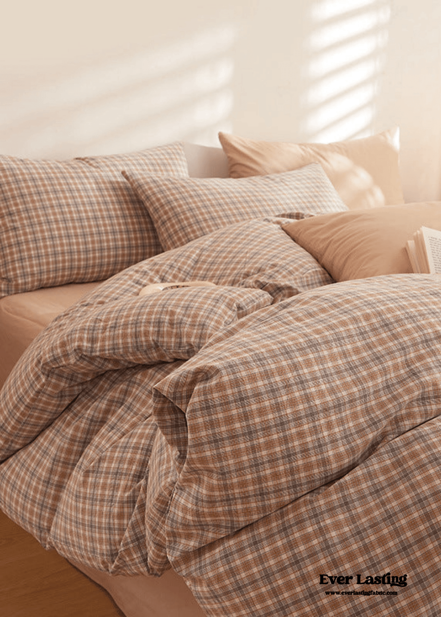 Fresh Plaid Washed Cotton Bedding Set - Ever Lasting