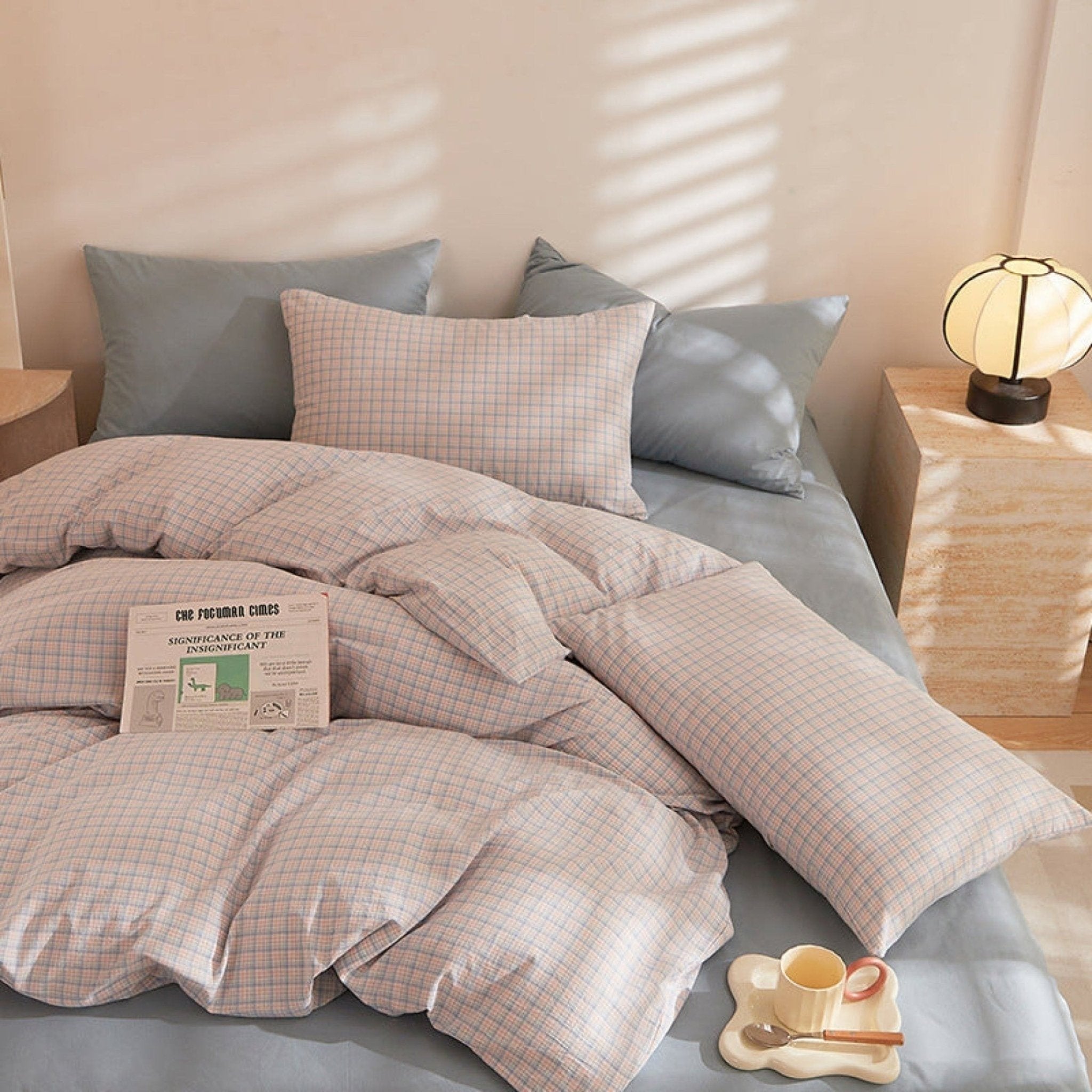 Fresh Plaid Washed Cotton Duvet Cover - Ever Lasting