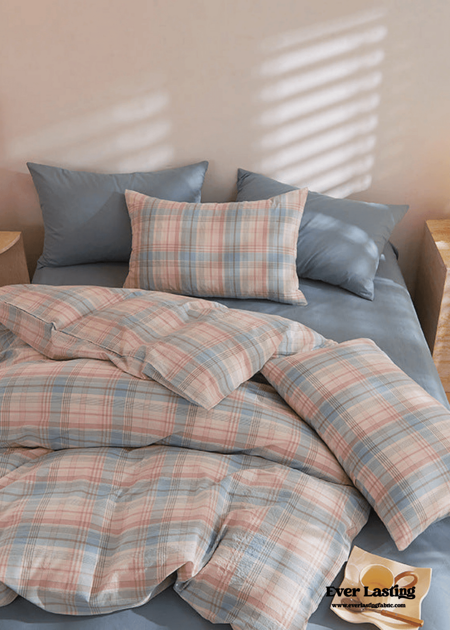 Fresh Plaid Washed Cotton Duvet Cover - Ever Lasting