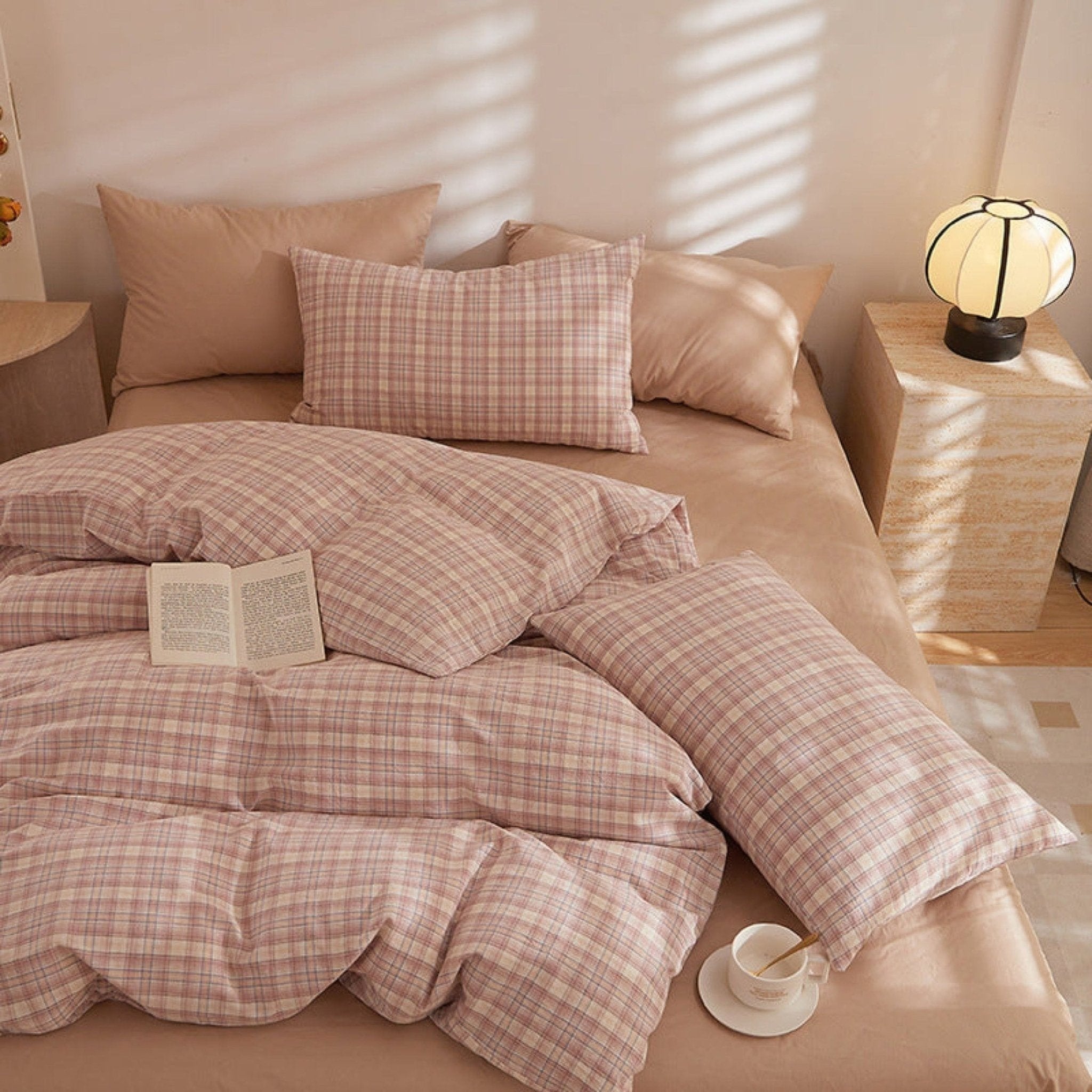 Fresh Plaid Washed Cotton Duvet Cover - Ever Lasting