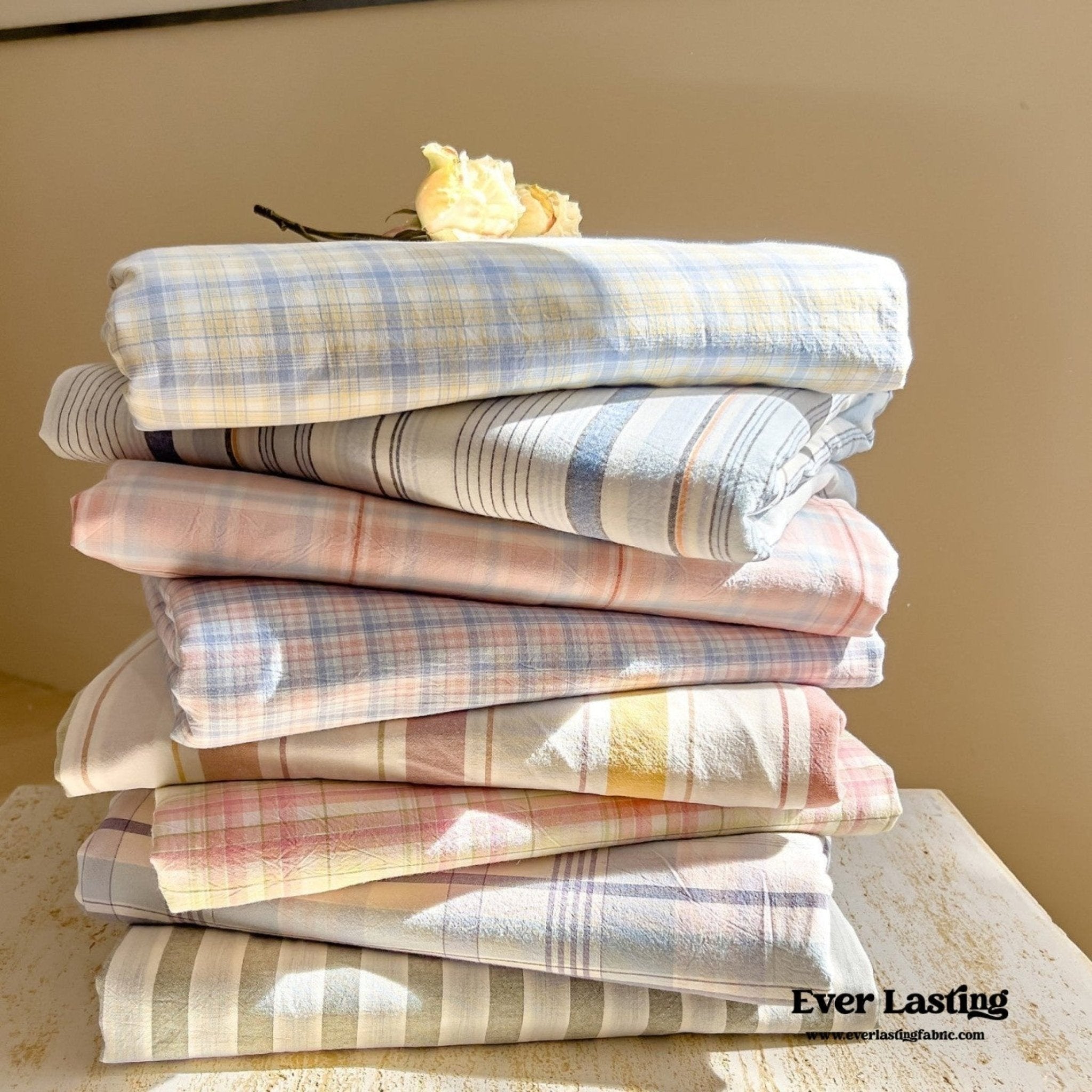 Fresh Plaid Washed Cotton Duvet Cover - Ever Lasting