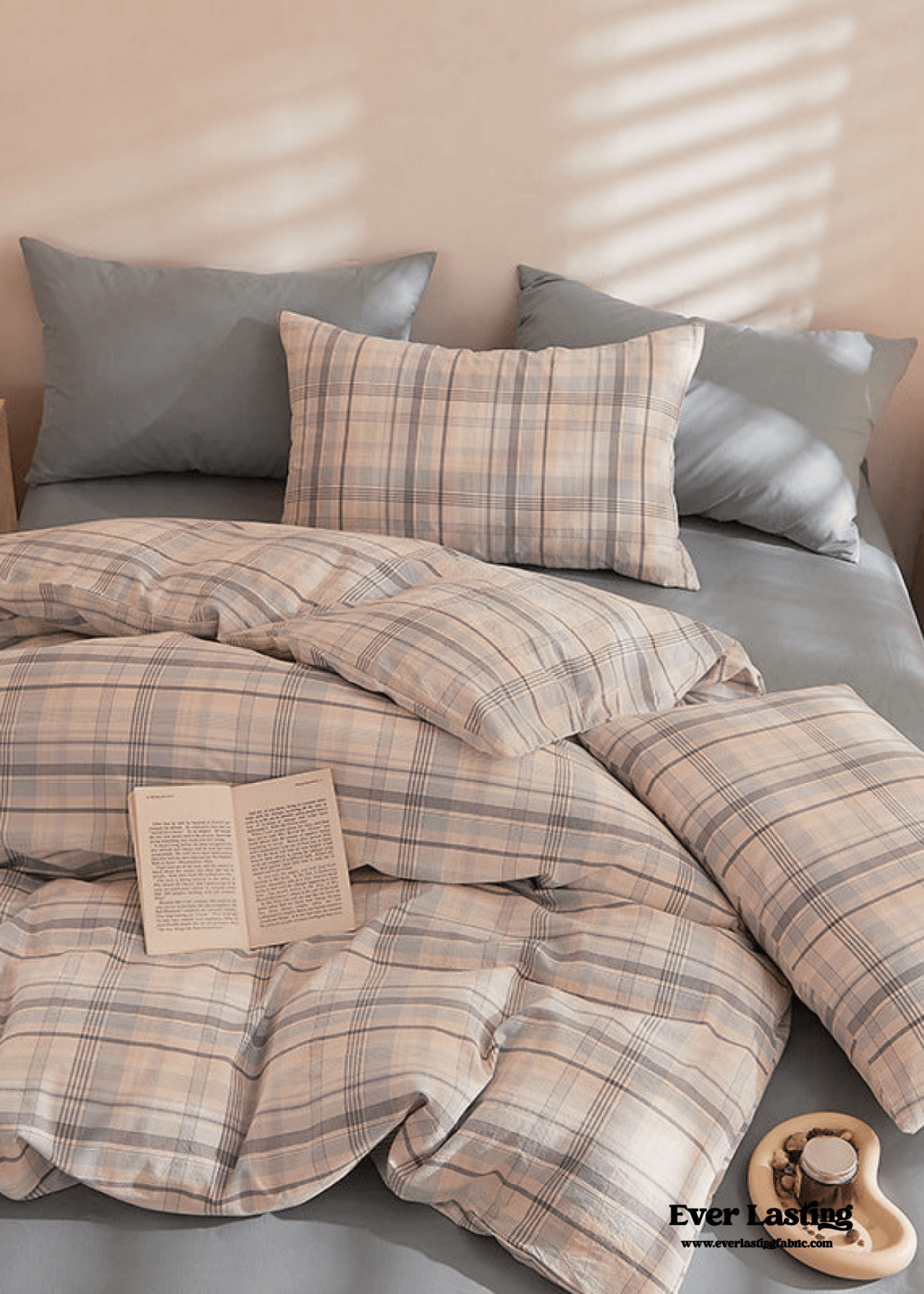 Fresh Plaid Washed Cotton Duvet Cover - Ever Lasting